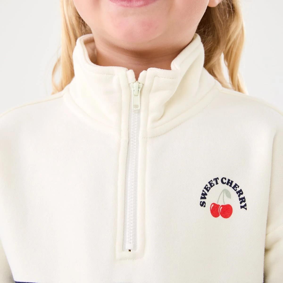 4 Quarter Zip Fleece Sweatshirt Stripe, 4 of 10