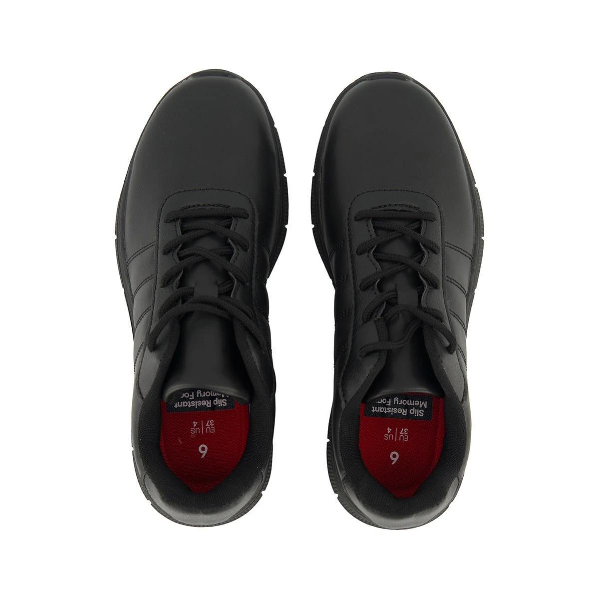 2 Lace Up Slip Resistant Sneakers BLACK, 2 of 5