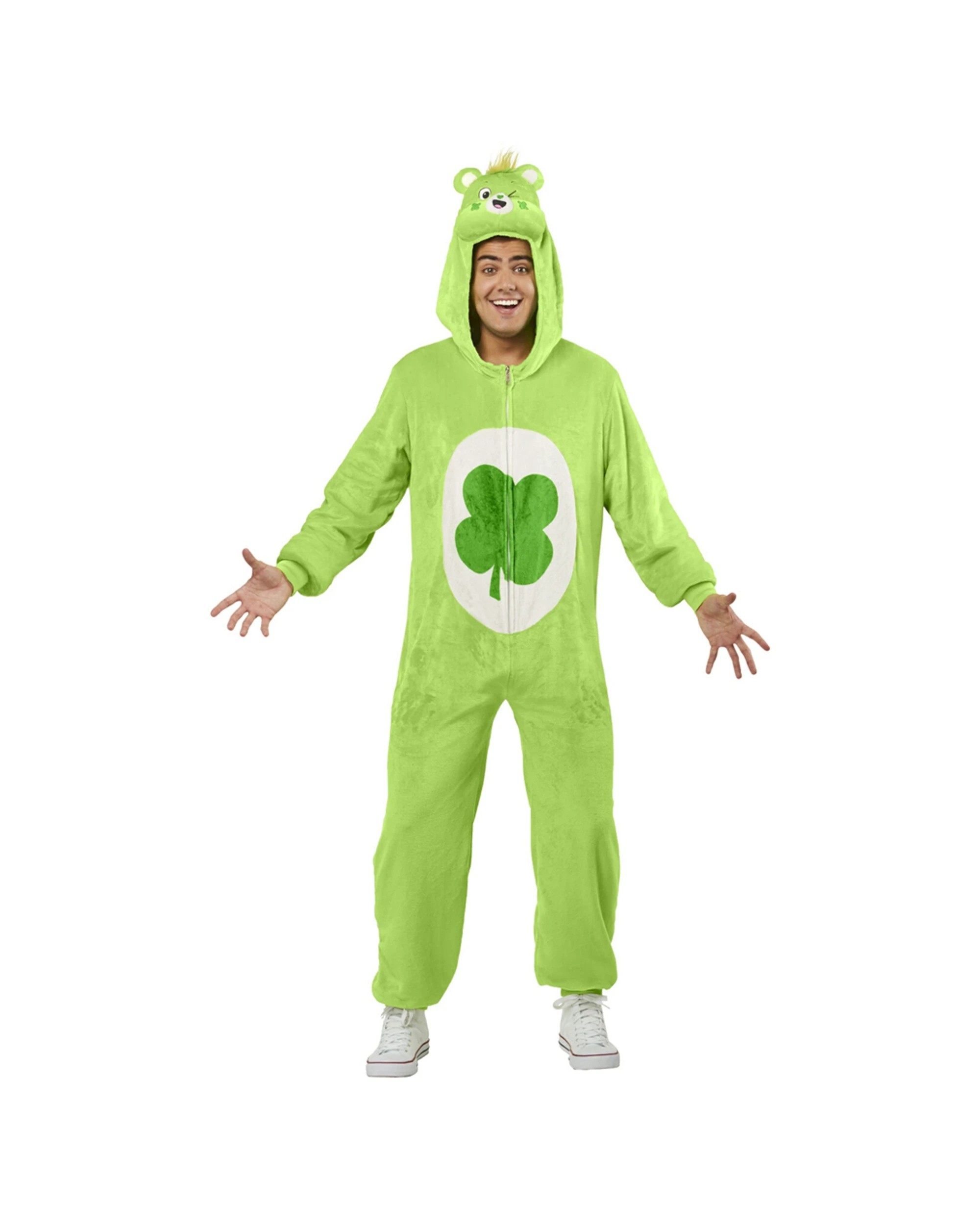 4 Care Bears Good Luck Bear Plush Unisex Adult Costume Dress Up Size S-m
 - Green, 4 of 5