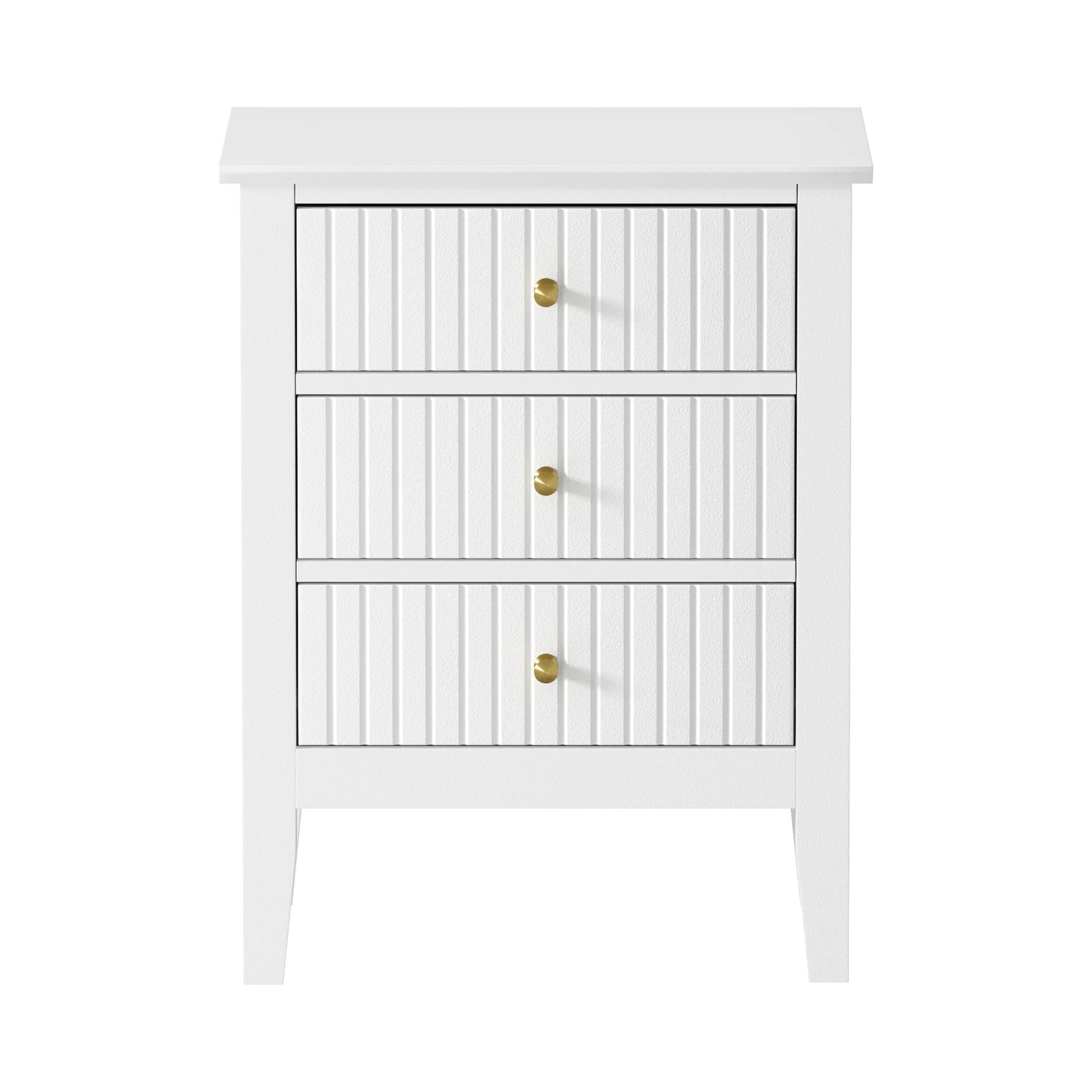 6 Oikiture Bedside Table 3 Drawers Side End Storage Furniture Nightstand
 - White, 6 of 8
