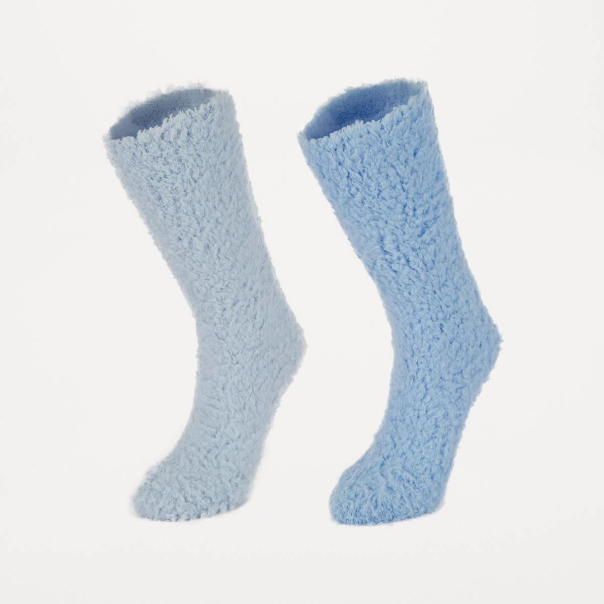 1 2 Pack Teddy Home Socks Hblu Wndy, 1 of 3