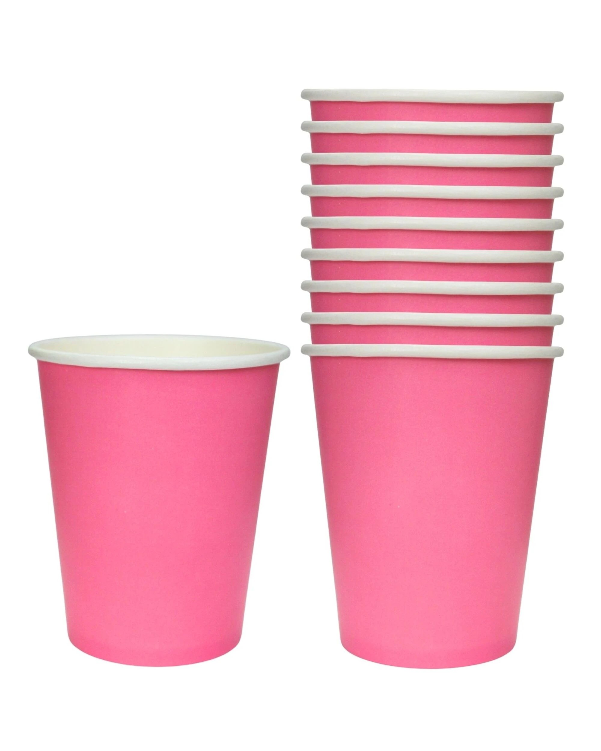 1 Party Maker Hot Paper Cups 266ml Pack of 12 - Pink, 1 of 3
