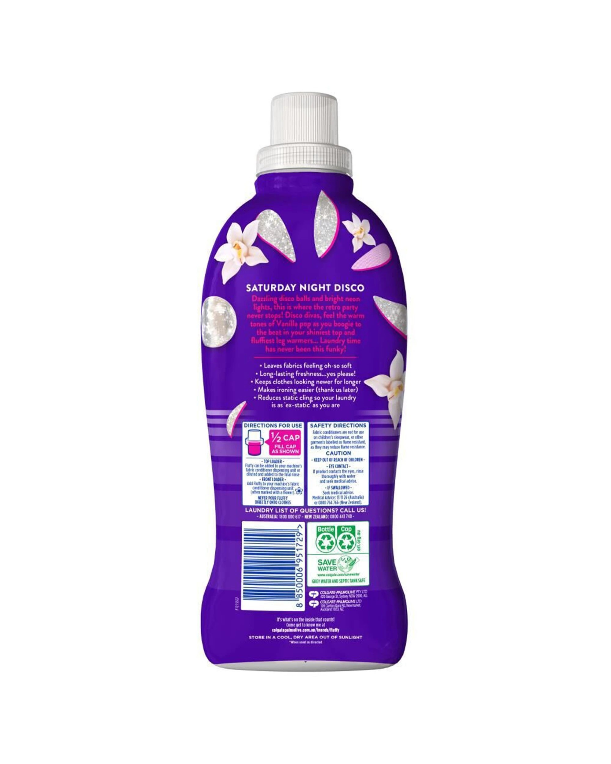 3 Fluffy 8PK Concentrated Fabric Conditioner Retro Vibes Vanilla Beats 1L - Purple, 3 of 3