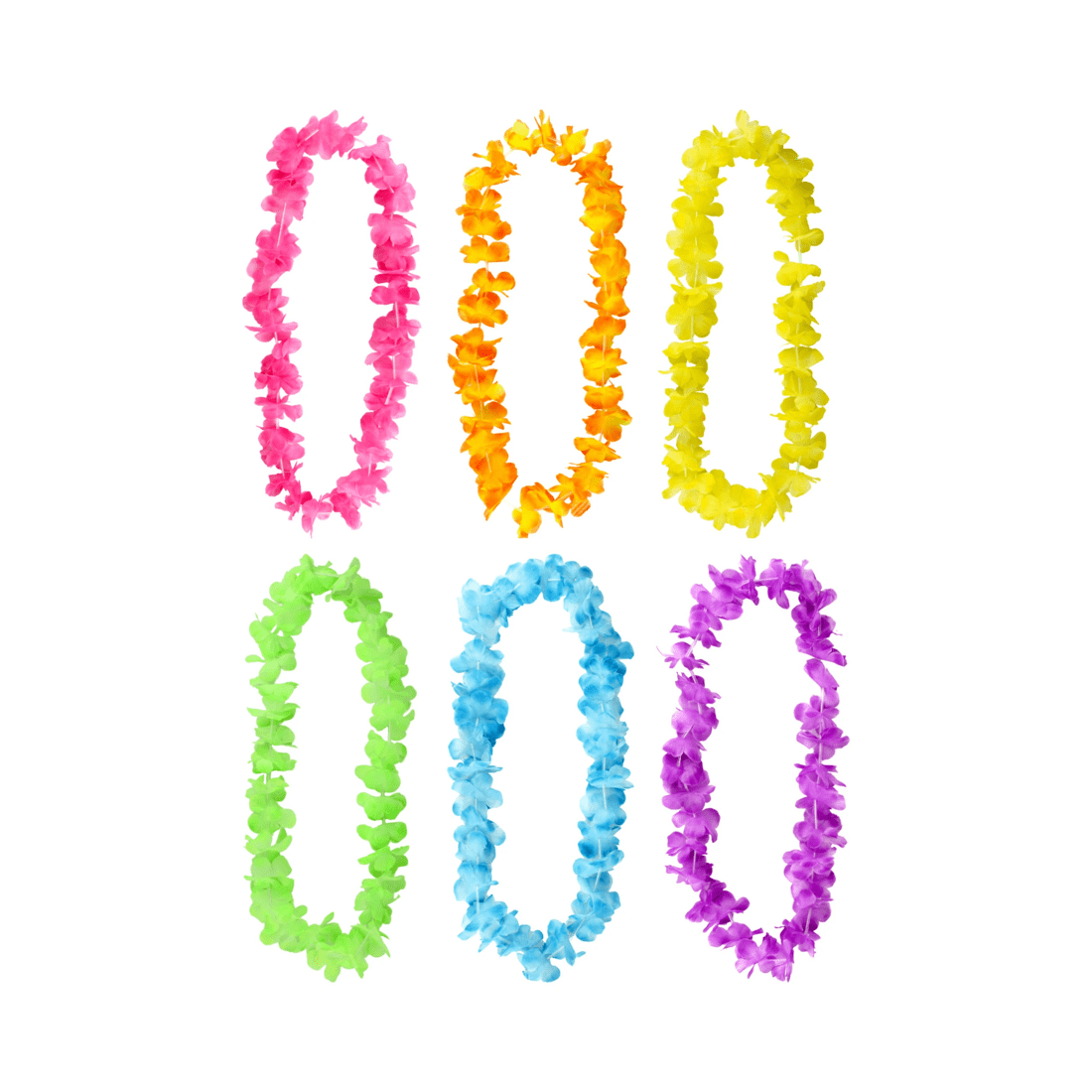 2 Party Maker Assorted Rainbow Hawaiian Leis Pack of 6, 2 of 2