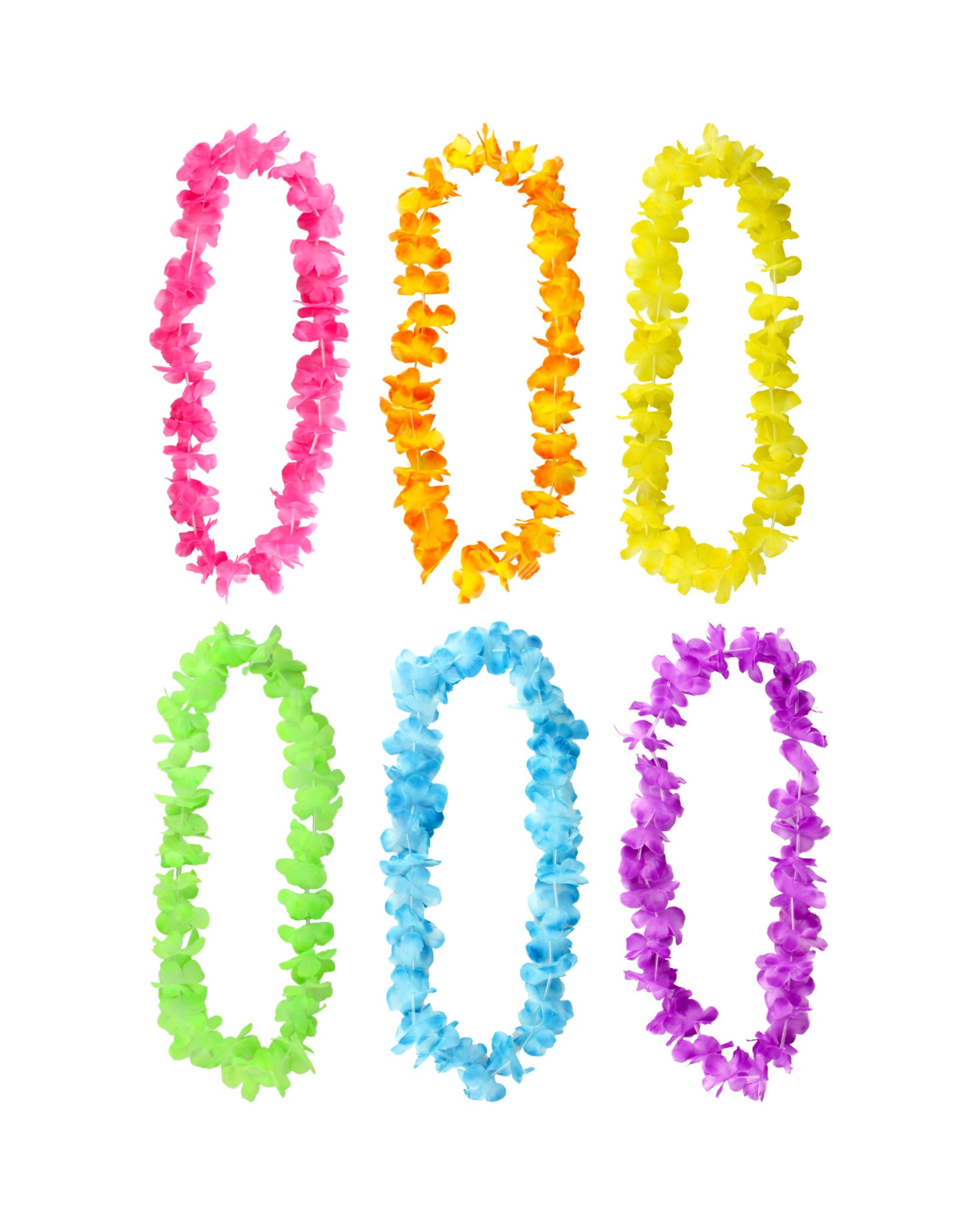 2 Partyrama Assorted Rainbow Hawaiian Leis Pack of 6 - Assorted, 2 of 2