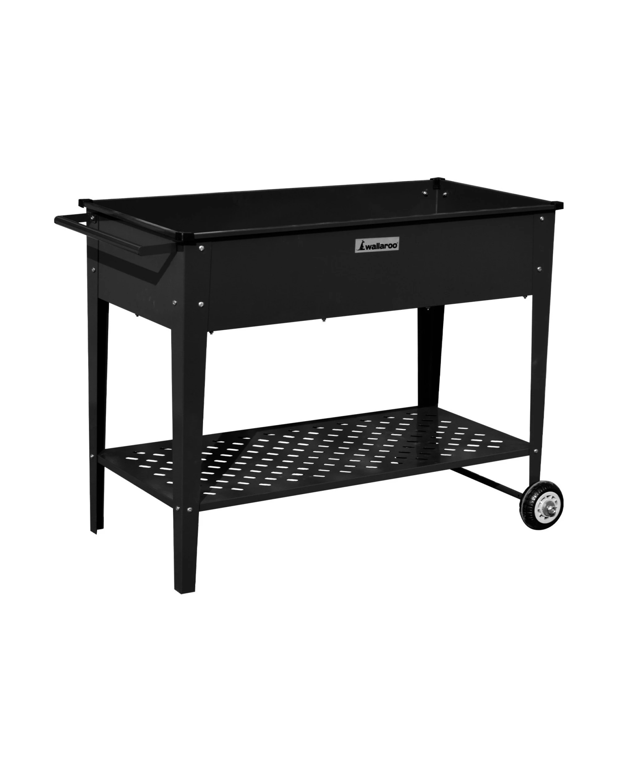 3 Wallaroo Garden Bed Cart Raised Planter Box Wheels Steel Storage Plants Shelf - Black, 3 of 10