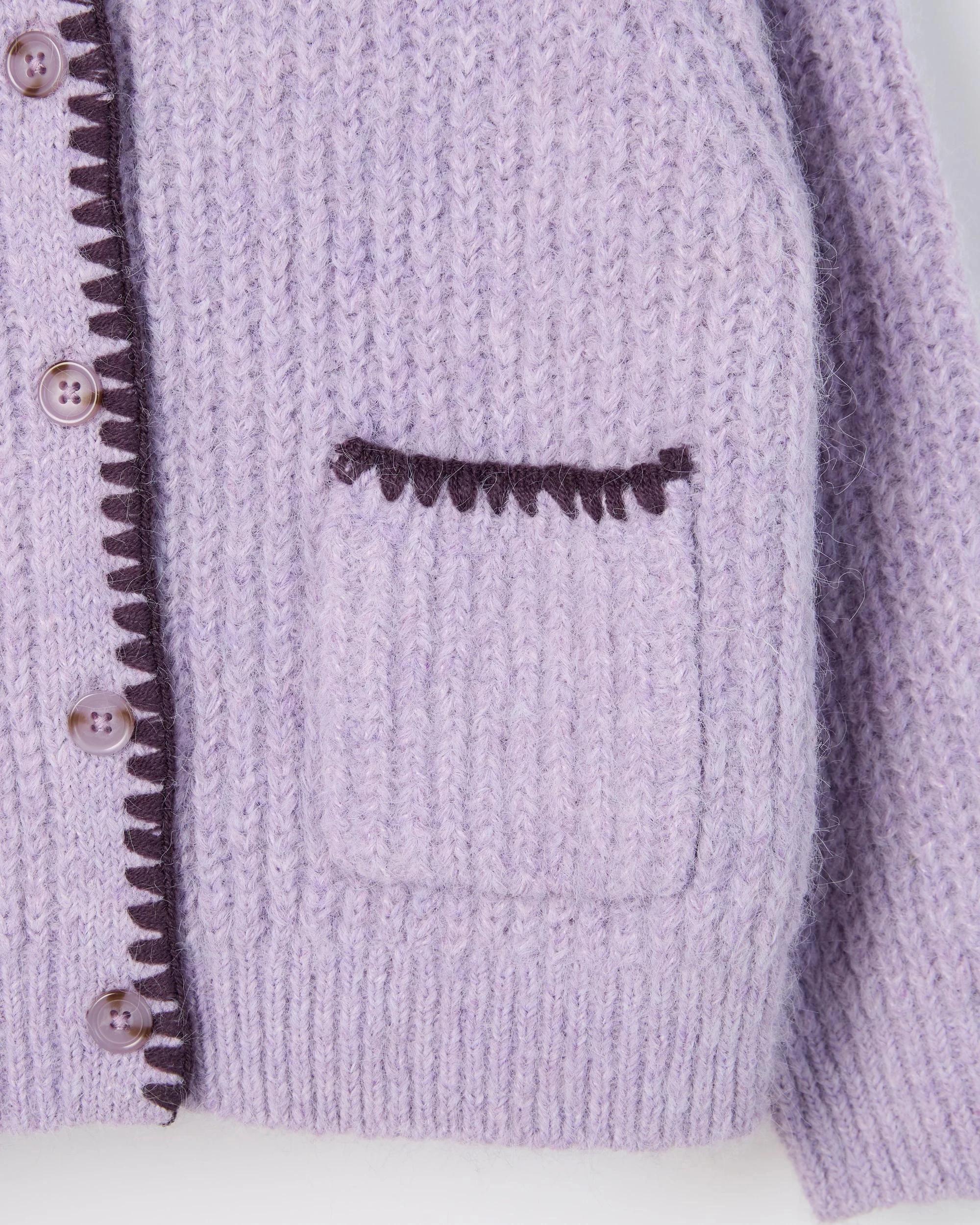 8 Target Kids Long Sleeve Blanket Stitch Cardigan PURPLE, 8 of 8