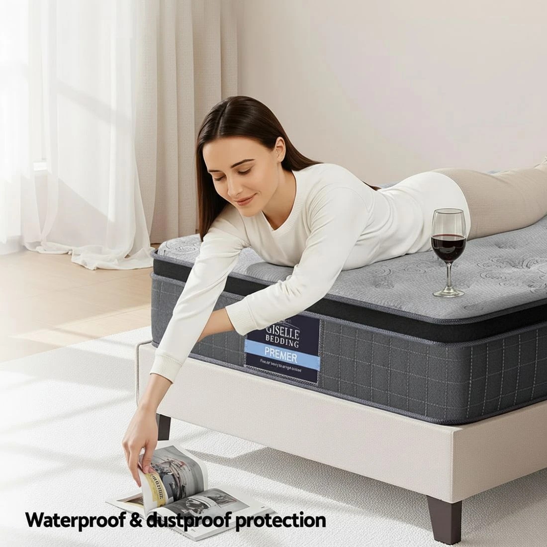 6 26cm Giselle Mattress Single Latex Foam Mattresses - Charcoal, 6 of 6