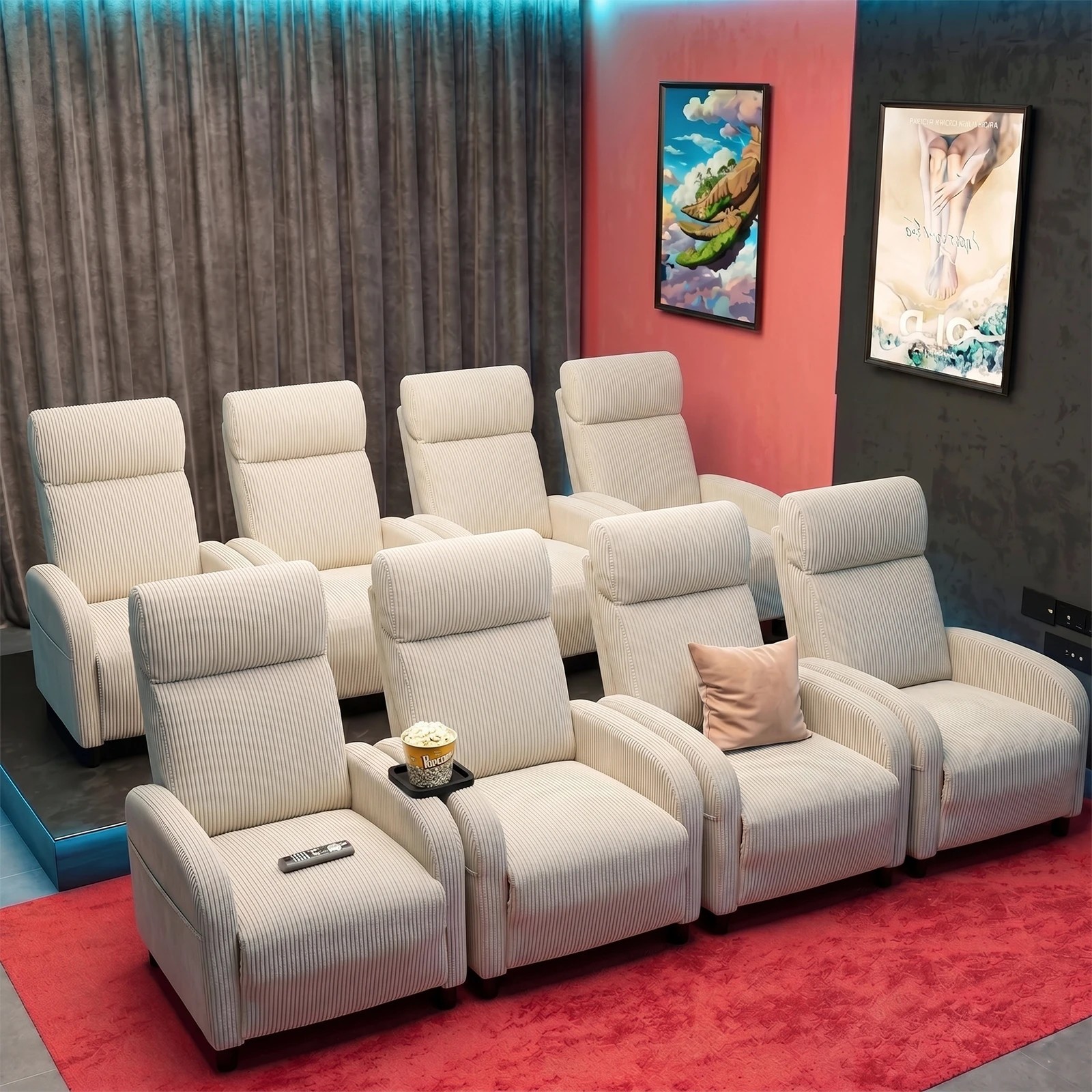 7 Advwin Recliner Chair with Adjustable Backrest and Footrest Lounge Armchair - Beige, 7 of 7