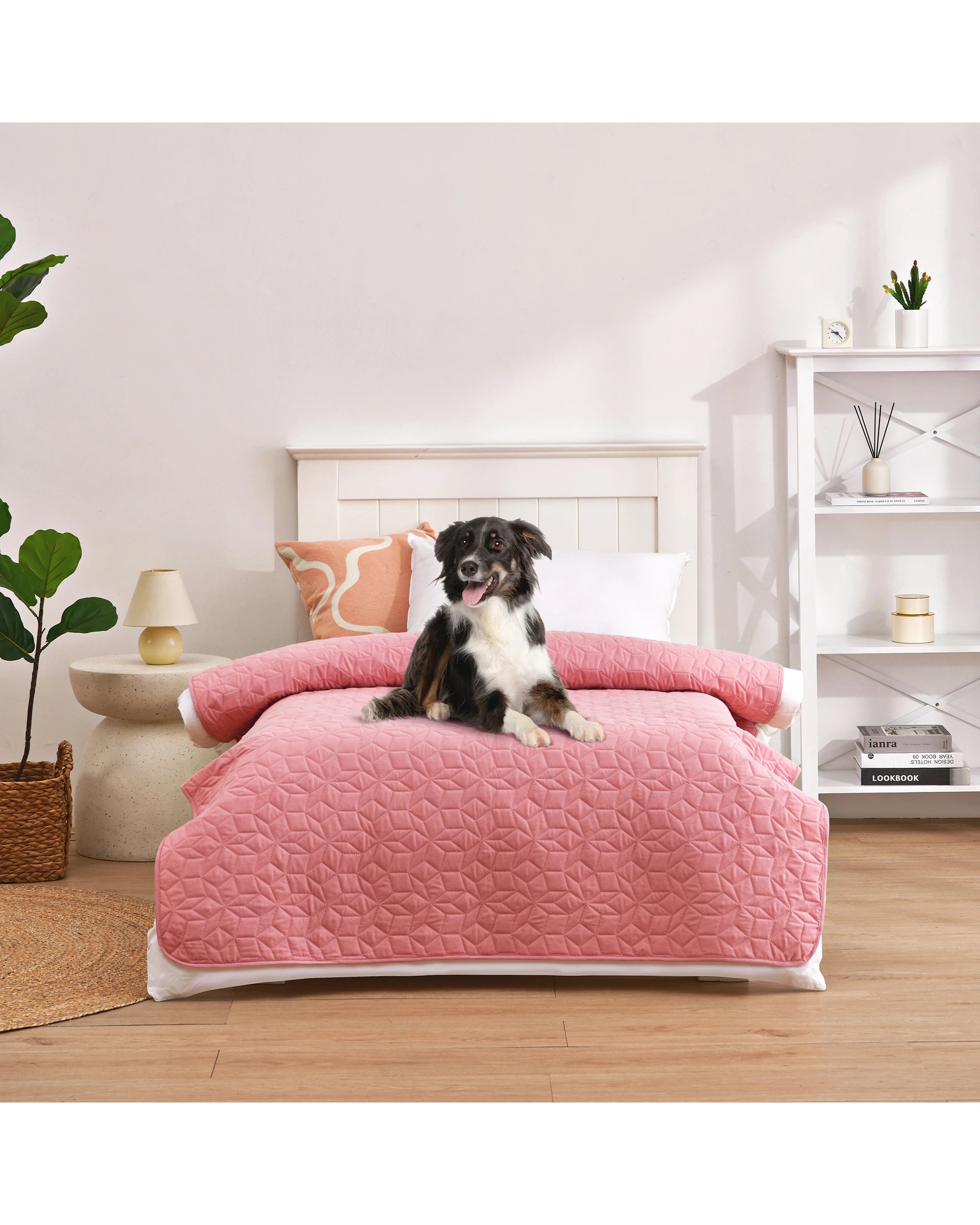 3 Charlie's Sofur Waterproof Dog Bed Cover Protector Single/King Single 132x208cm - King Single Bed - Pink, 3 of 10