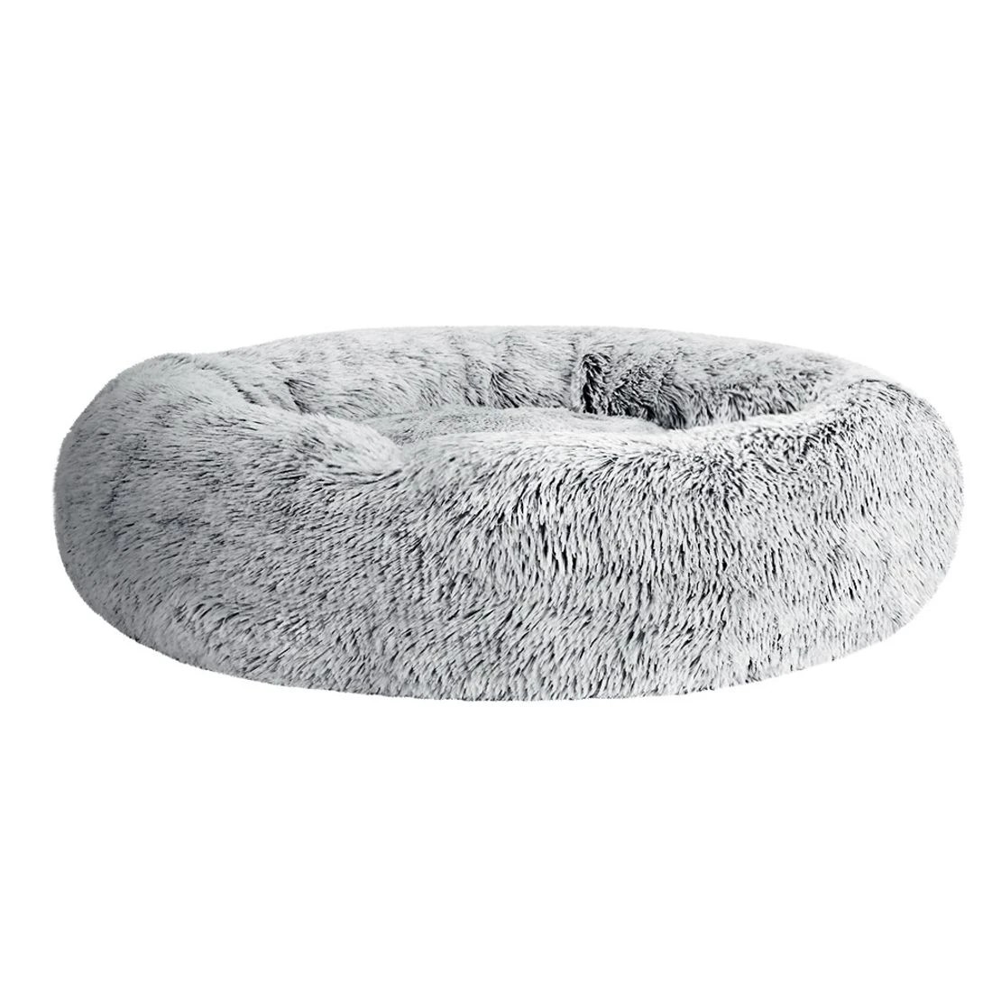 1 i.Pet Pet Bed Dog Cat 90cm Large Calming Soft Plush - Grey, 1 of 6