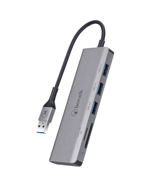 Bonelk USB-A 5-in-1 Hub Grey