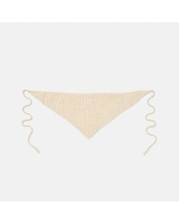 Crochet Hair Scarf - Beige