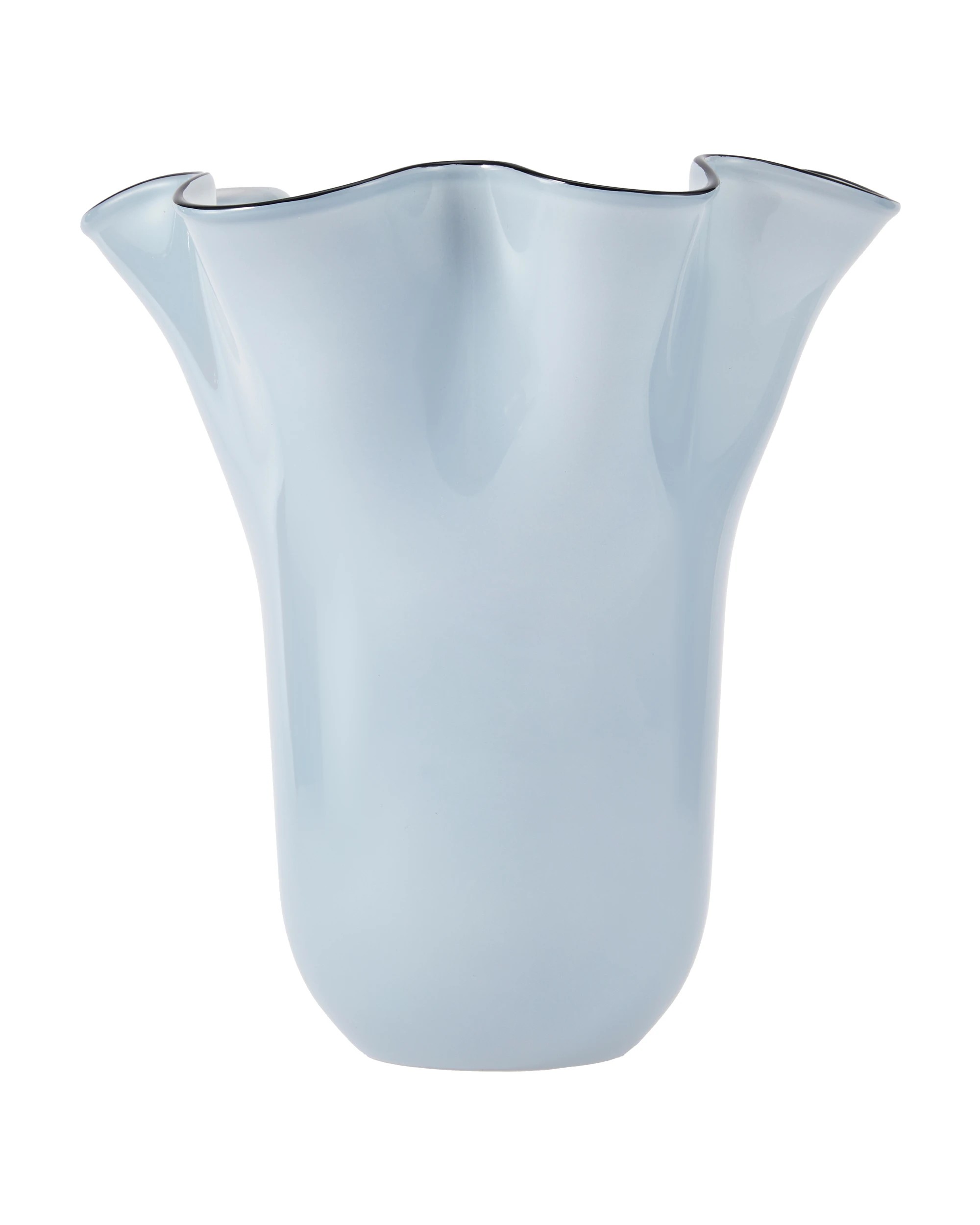 2 Ruffle Blue Glass Vase, 2 of 5