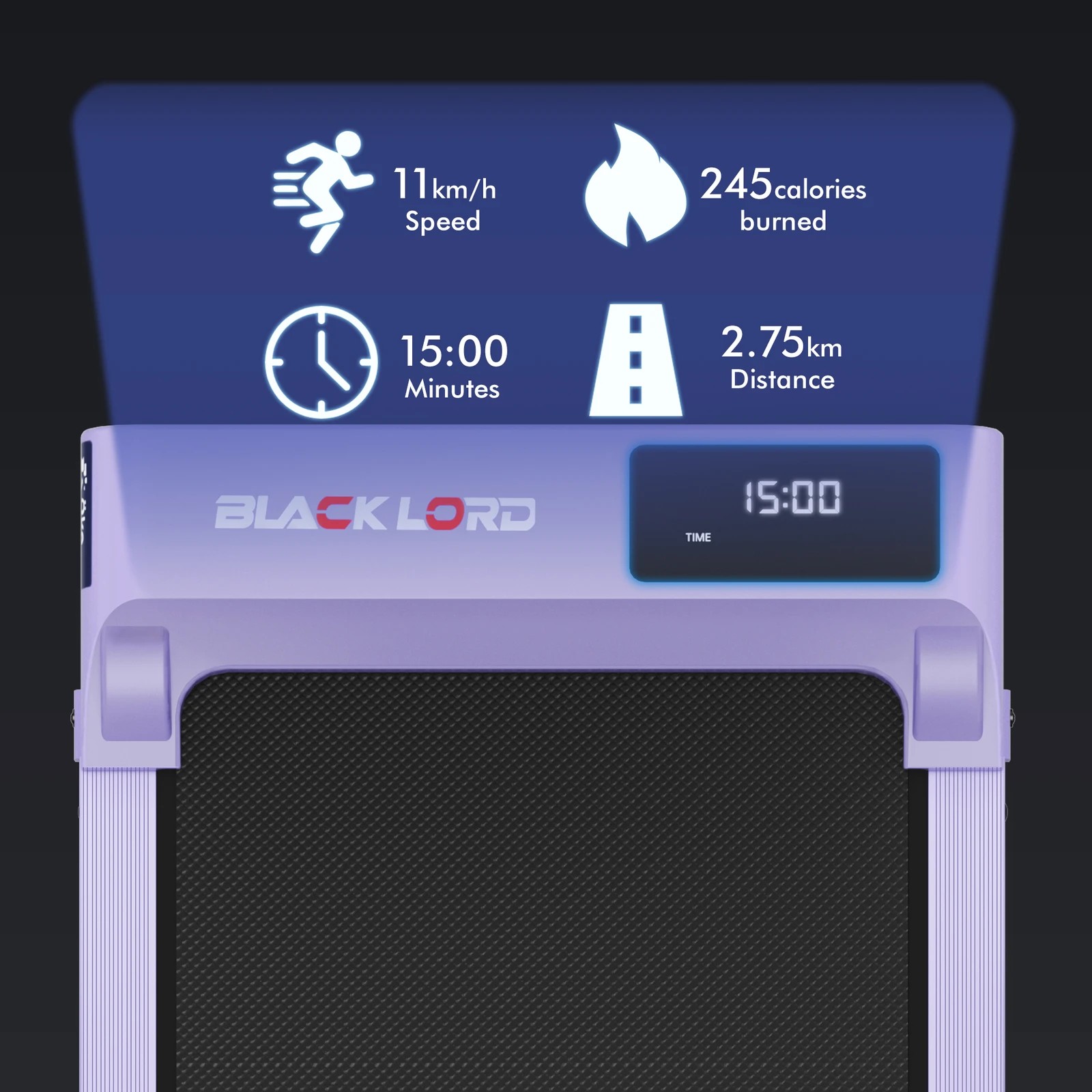 6 Black Lord Treadmill Electric Walking Pad Under Desk Home Gym Incline - Purple, 6 of 10