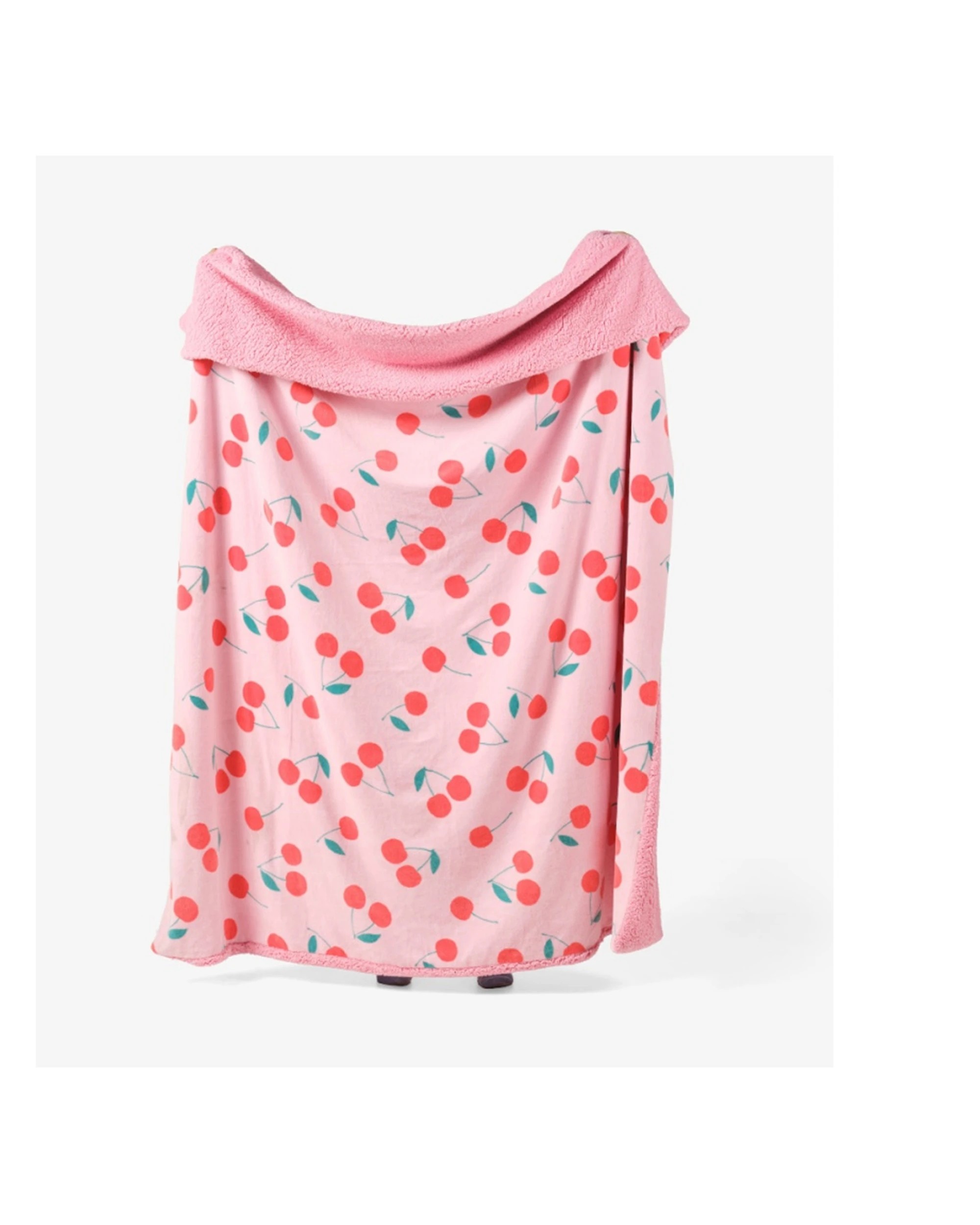 2 Linen House Kids Cherrylicious Blanket Sherpa Fleece 180x220cm - Pink, 2 of 2