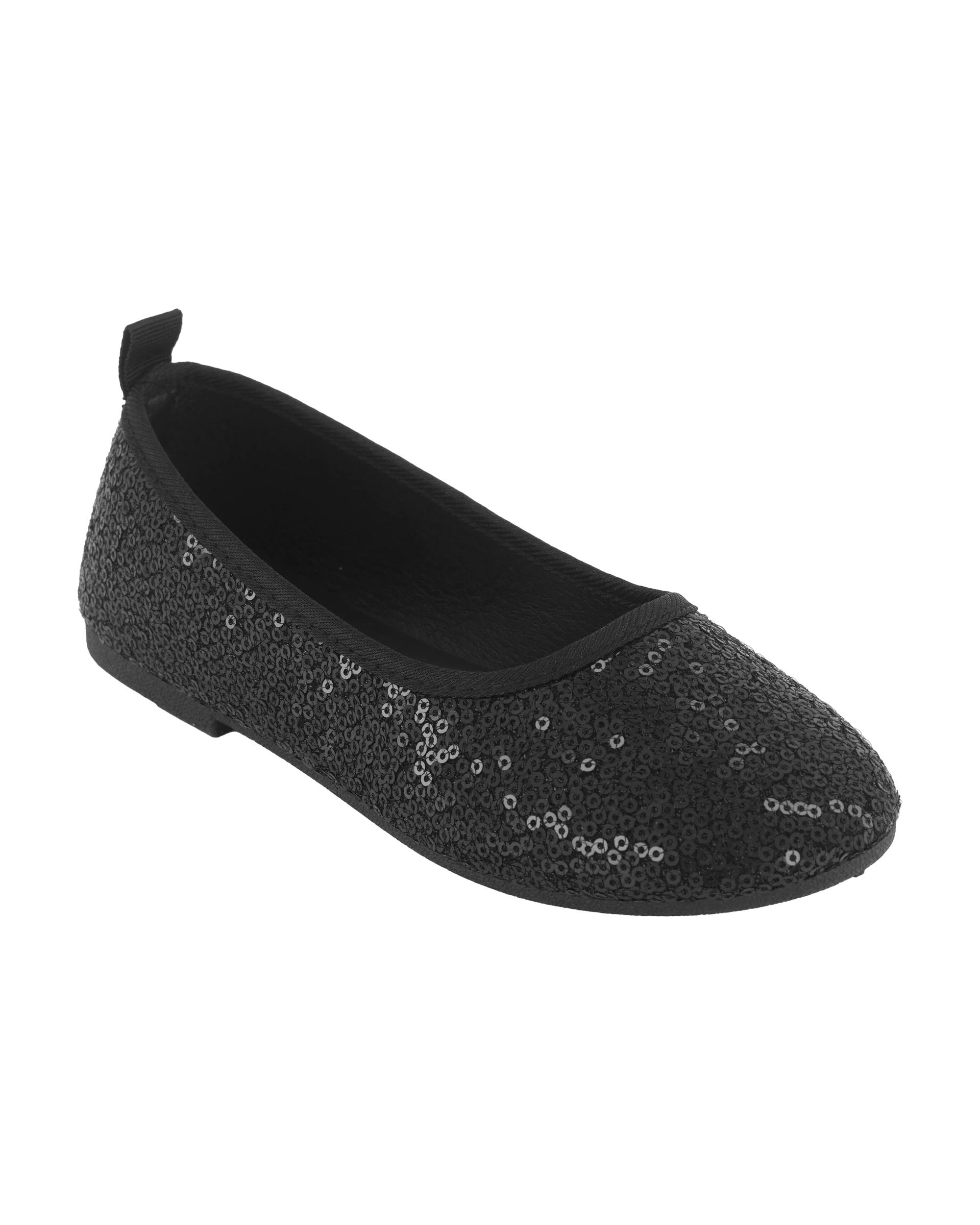 1 Senior Sequin Flats Black Sqn, 1 of 5