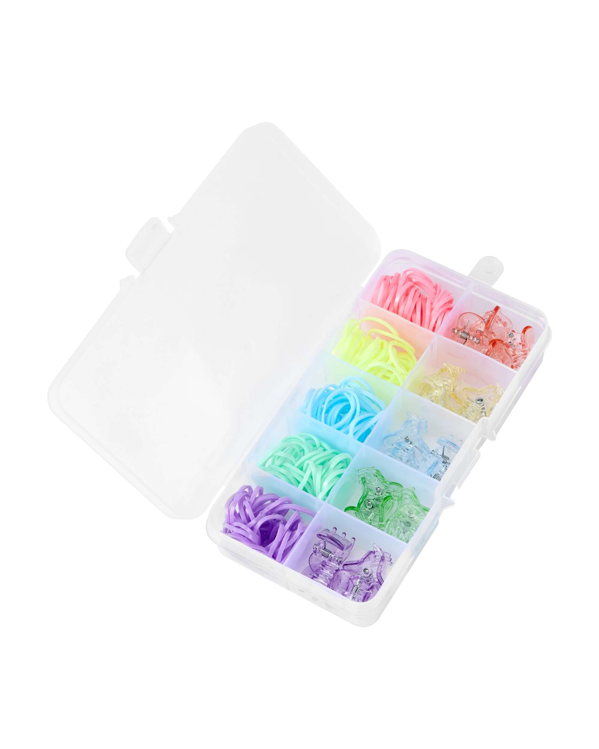 1 OXX Haircare 170 Piece Mini Claw Clips and Poly Bands - Multi Colour, 1 of 5