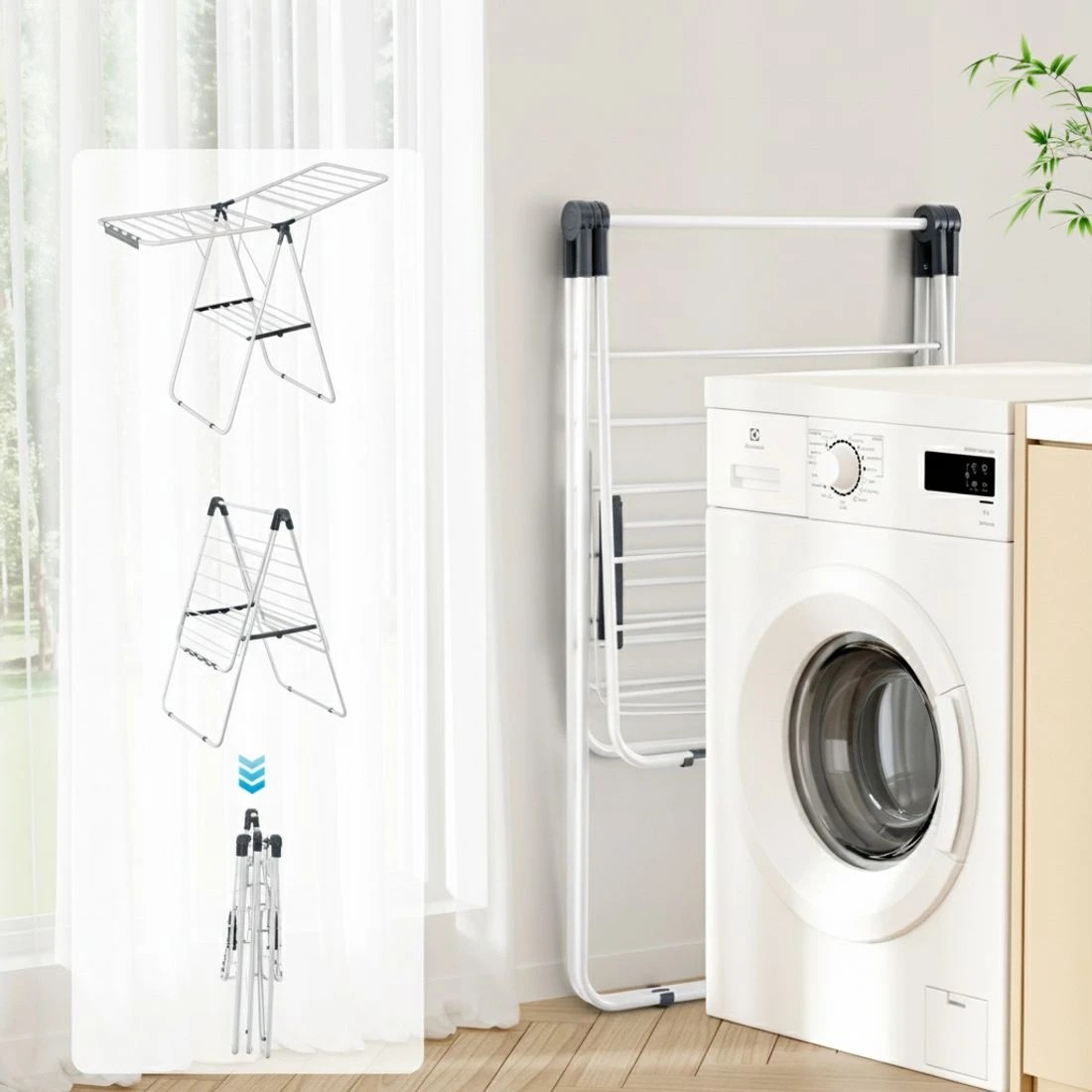 5 Artiss 2 Tier Clothes Rack Airer Foldable 139CM - Multi, 5 of 7