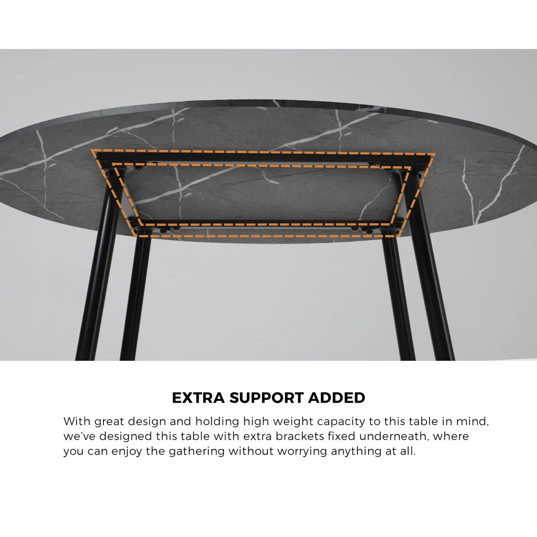 5 Oikiture 110cm Round Dining Table With 4pcs Pu Dining Chairs Metal Legs
 - Multi, 5 of 10