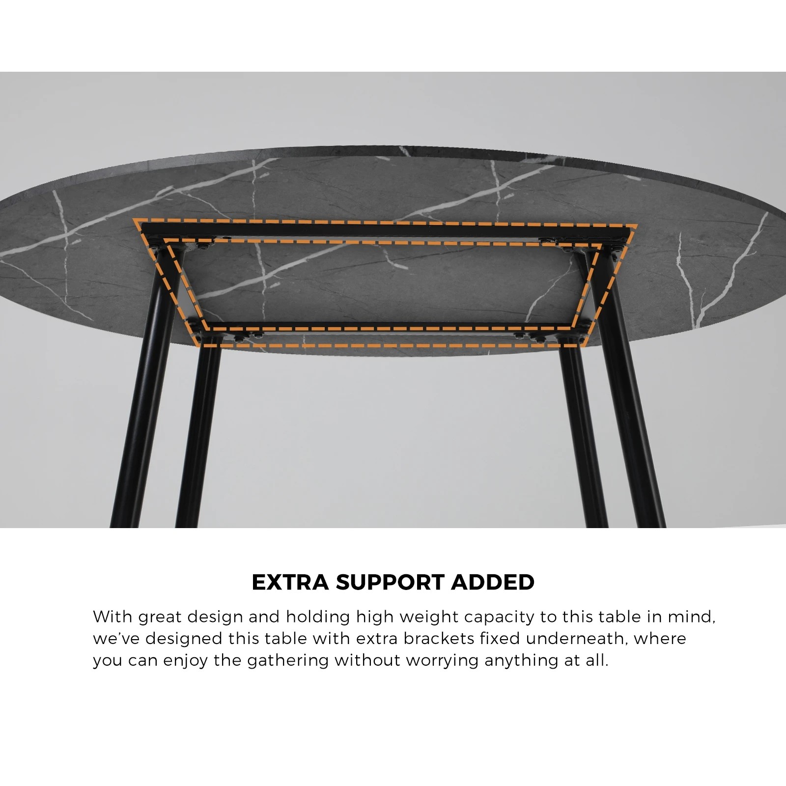 5 Oikiture 110cm Round Dining Table With 4pcs Pu Dining Chairs Metal Legs
 - Multi, 5 of 10