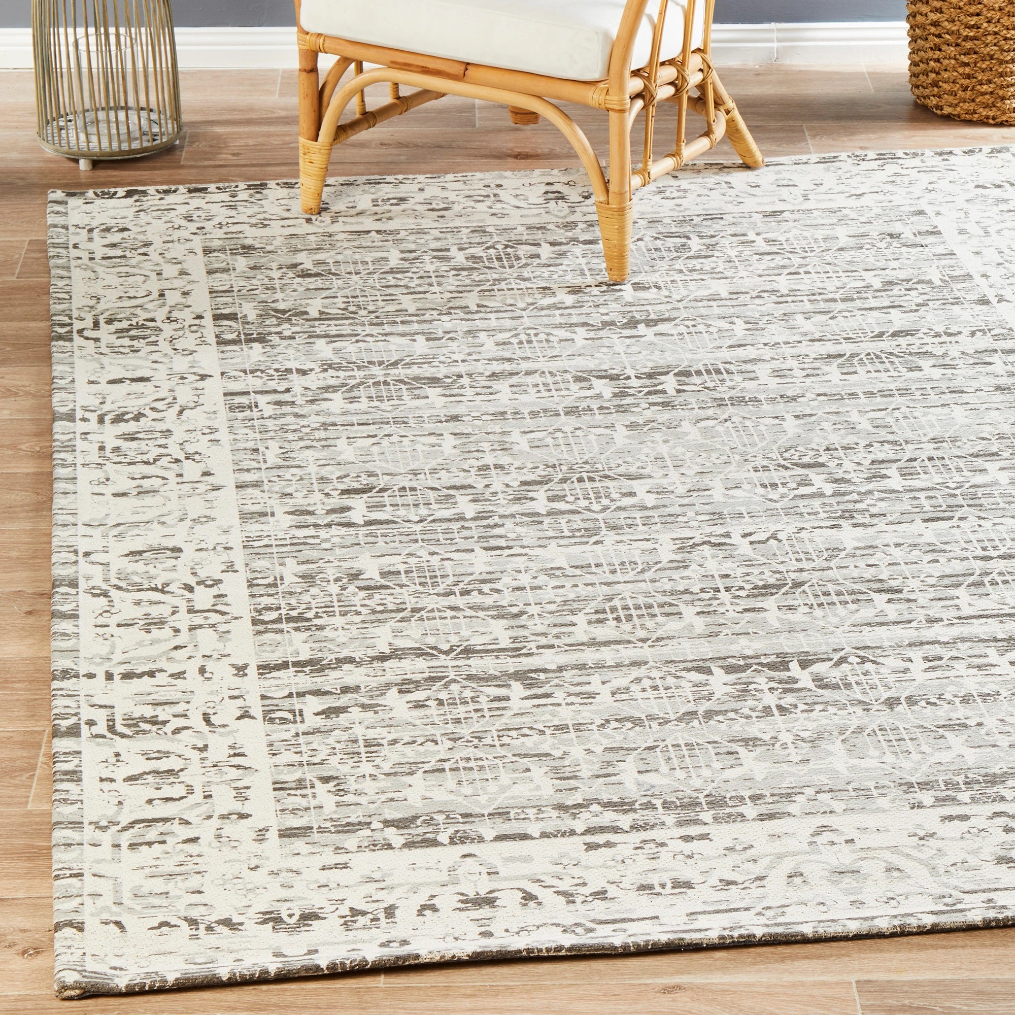 1 Common Ground Rugs Camellia 88 225x155cm - Medium Floor Rug - Silver, 1 of 7