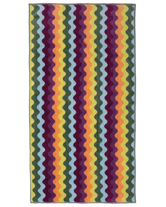 Bambury Soft Cotton Jacquard Velour  Beach Towel Ripple - Orange