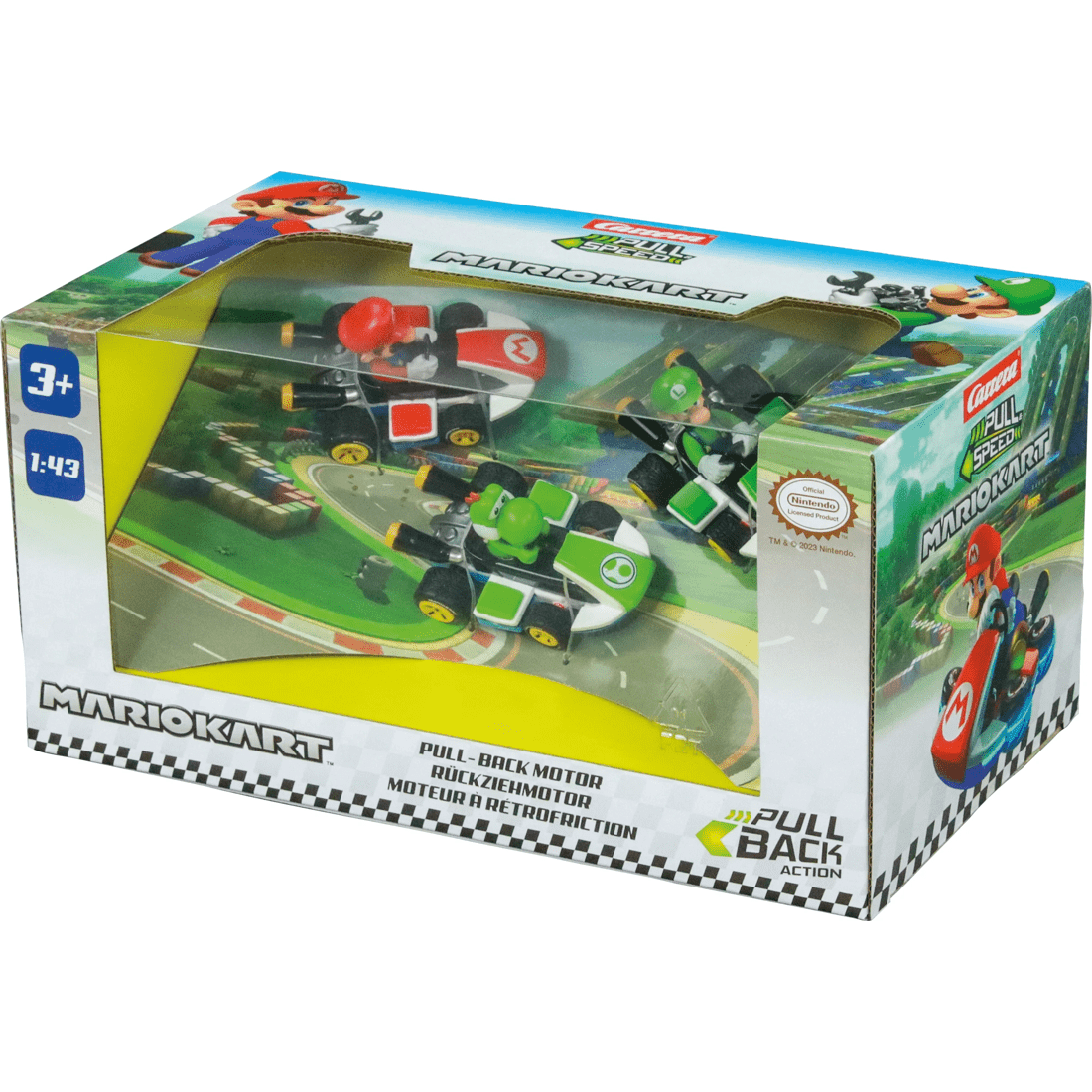 3 3 Pack Carrera Pull Speed MarioKart 1:43 Scale Vehicles, 3 of 5
