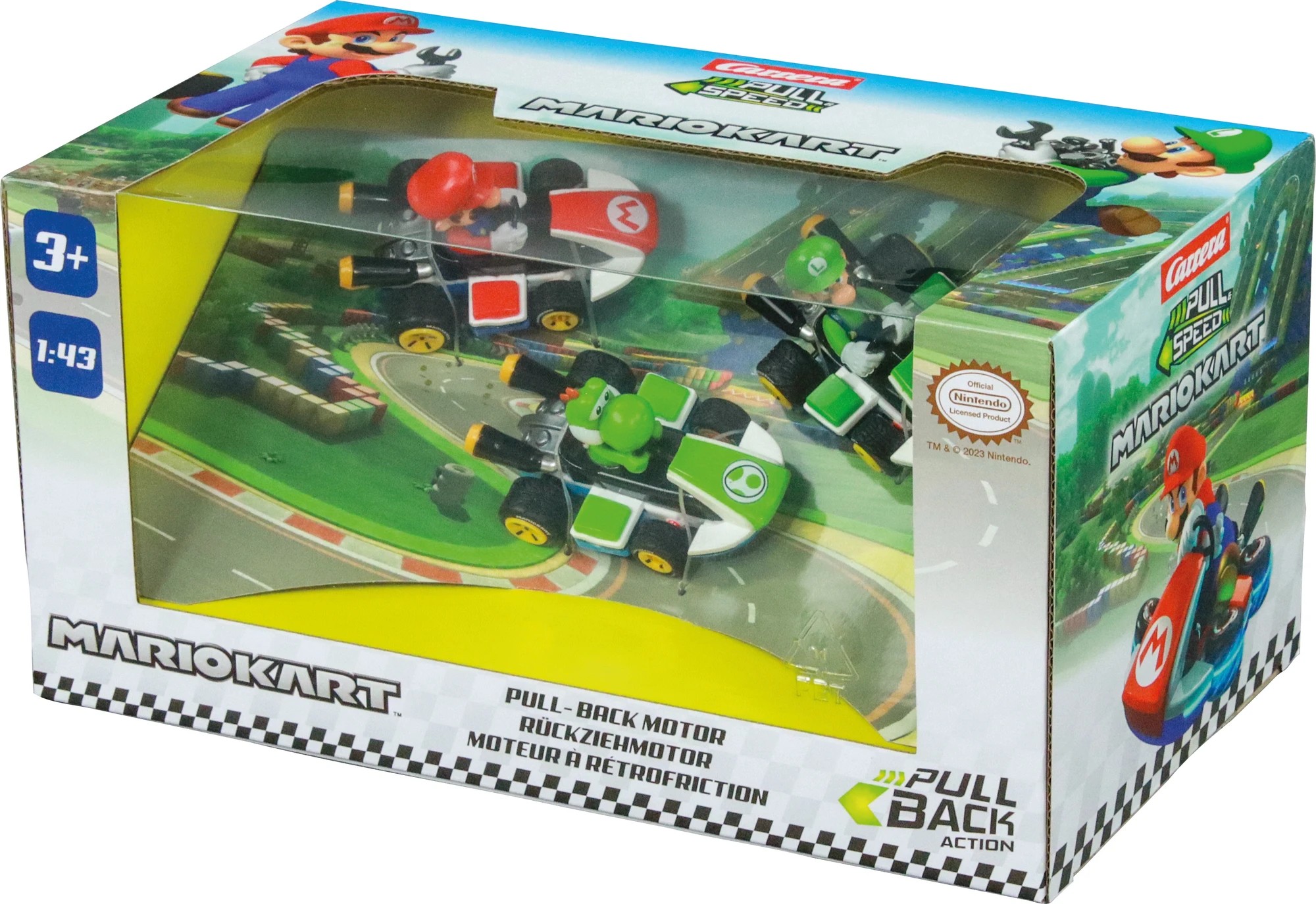3 3 Pack Carrera Pull Speed MarioKart 1:43 Scale Vehicles, 3 of 5