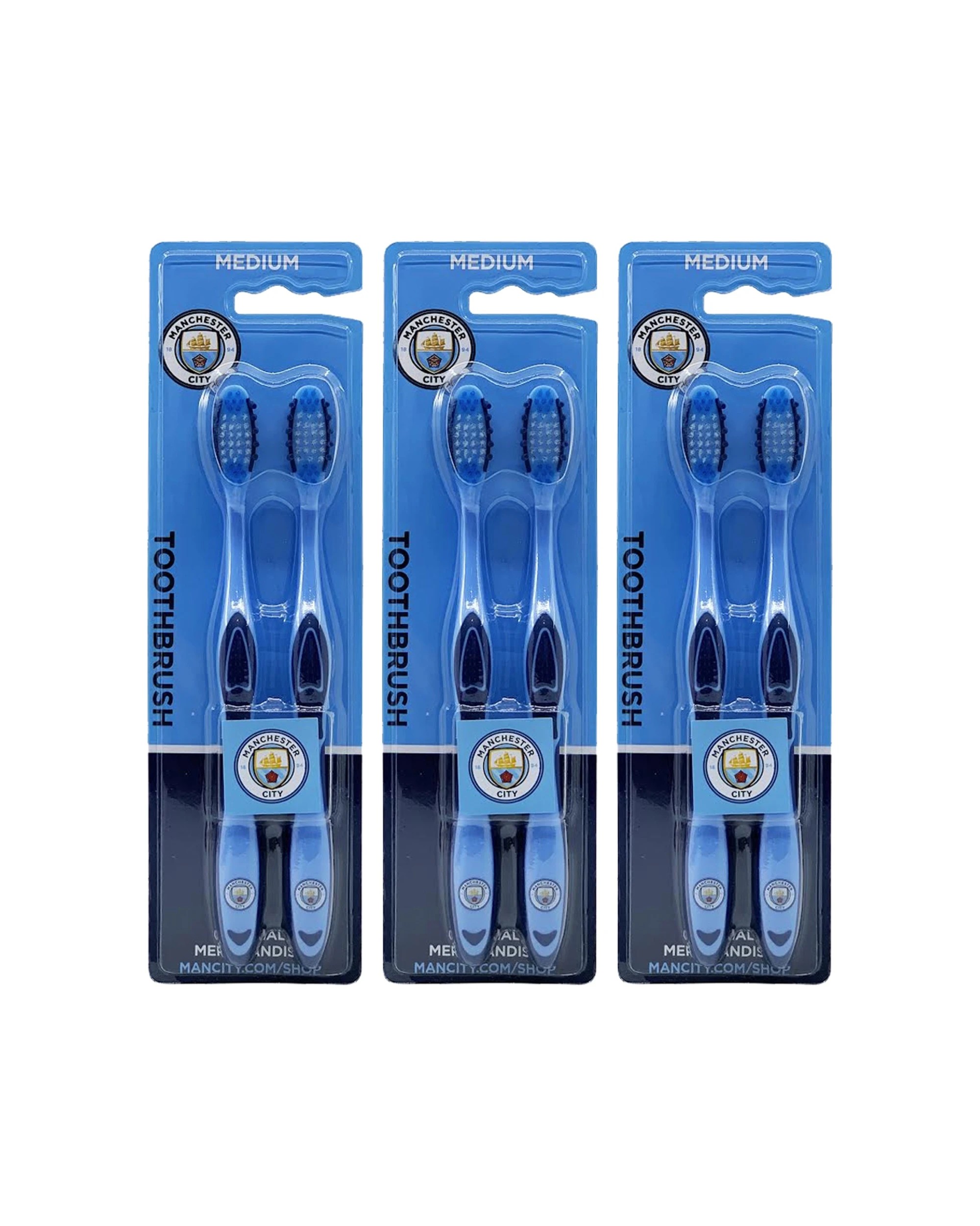1 EPL Manchester City F.C. Adults Medium Toothbrush 6pc - Multi, 1 of 1