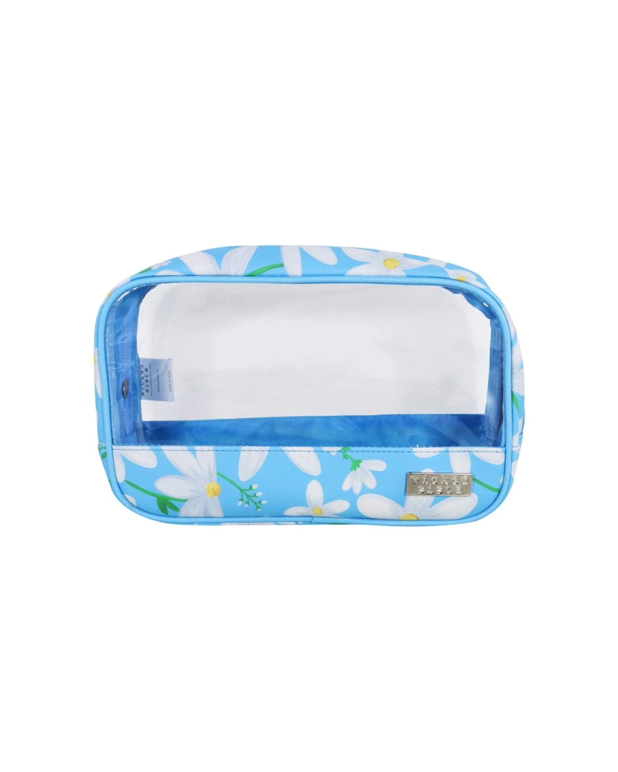 1 Wicked Sista Cos Bag Cosmetic Makeup Organiser Daisy - Clear, 1 of 2