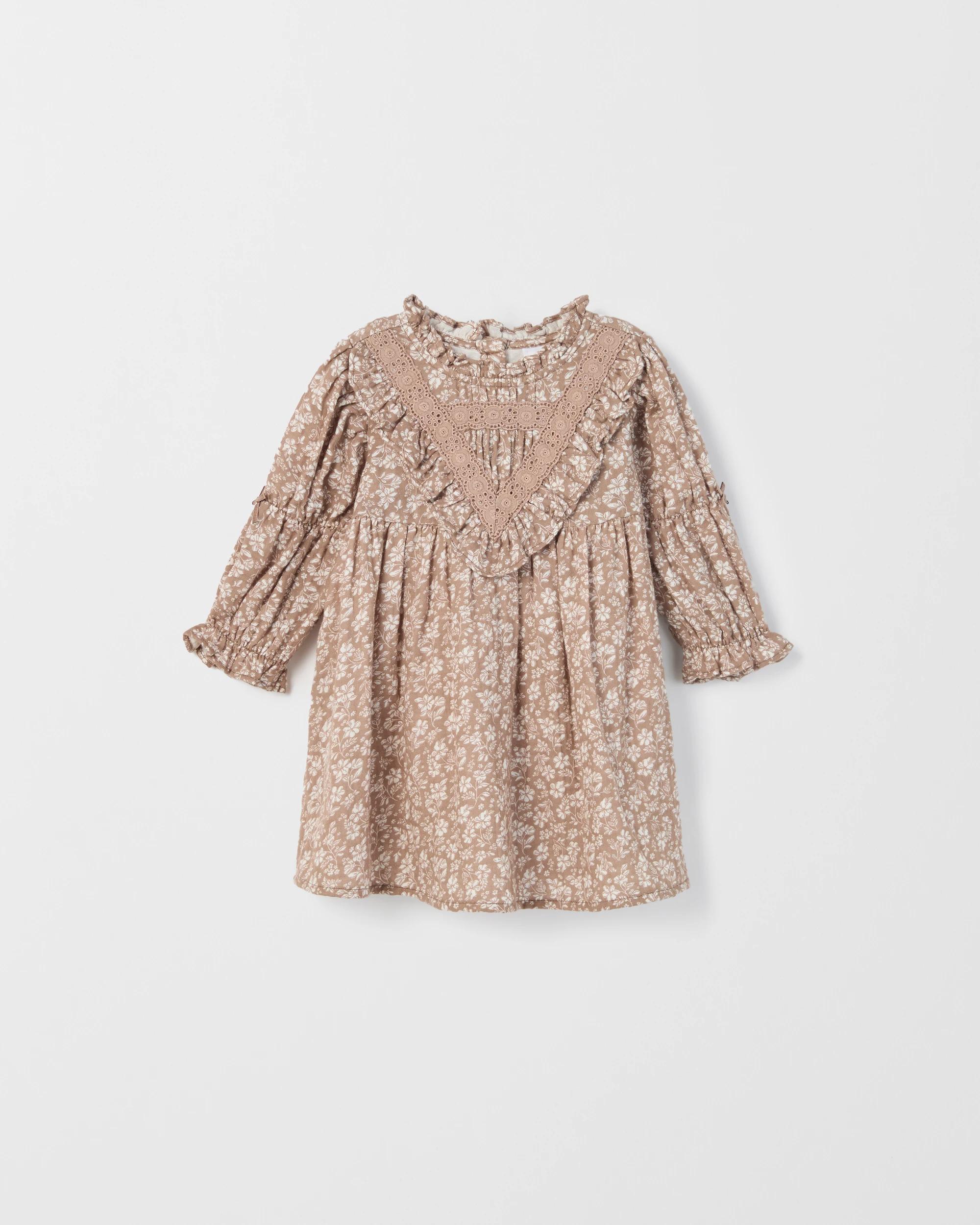 4 Target Baby Long Sleeve Woven Peasant Dress FLORAL, 4 of 5