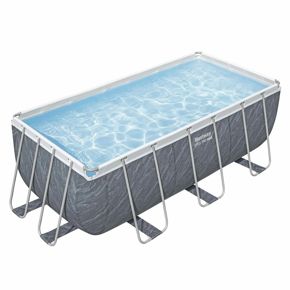 10 Bestway Swimming Pool 412x201x122cm Steel Frame Pool Set w/Pump Ladder - Grey, 10 of 10