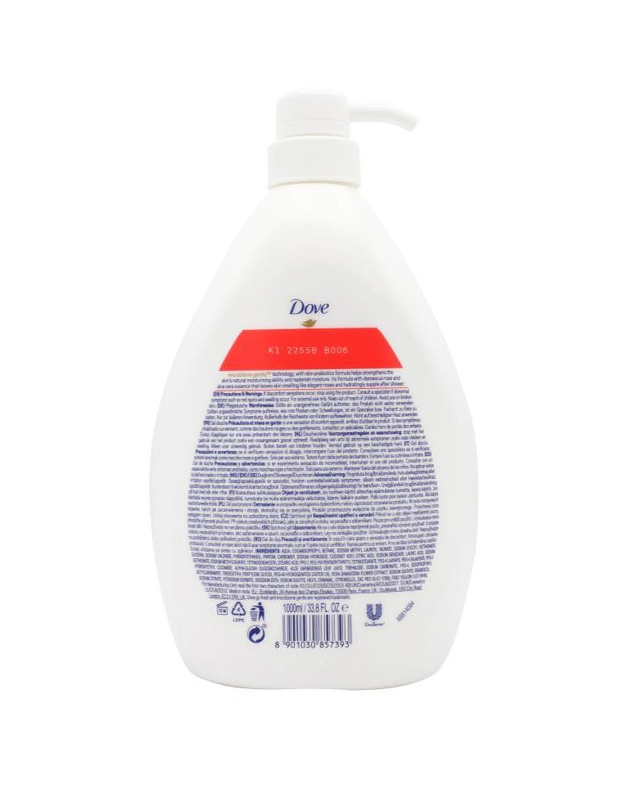 2 Dove Body Wash Liquid Bath Soap Rose Soothing Scent 1000ml - White, 2 of 3