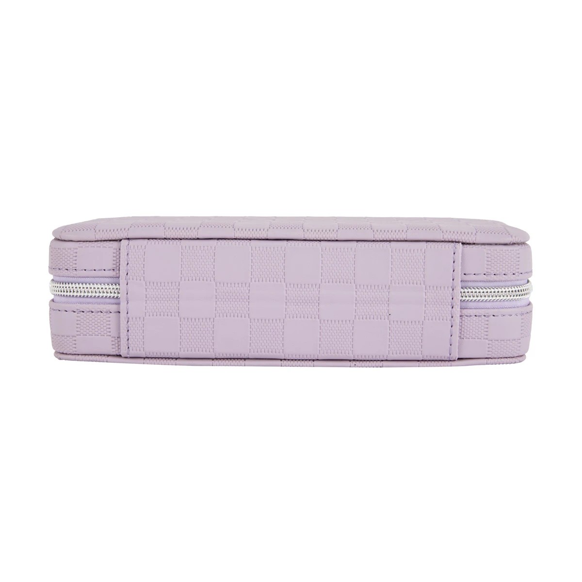 4 Lilac Check Large Zip Jewellery Case, 4 of 9