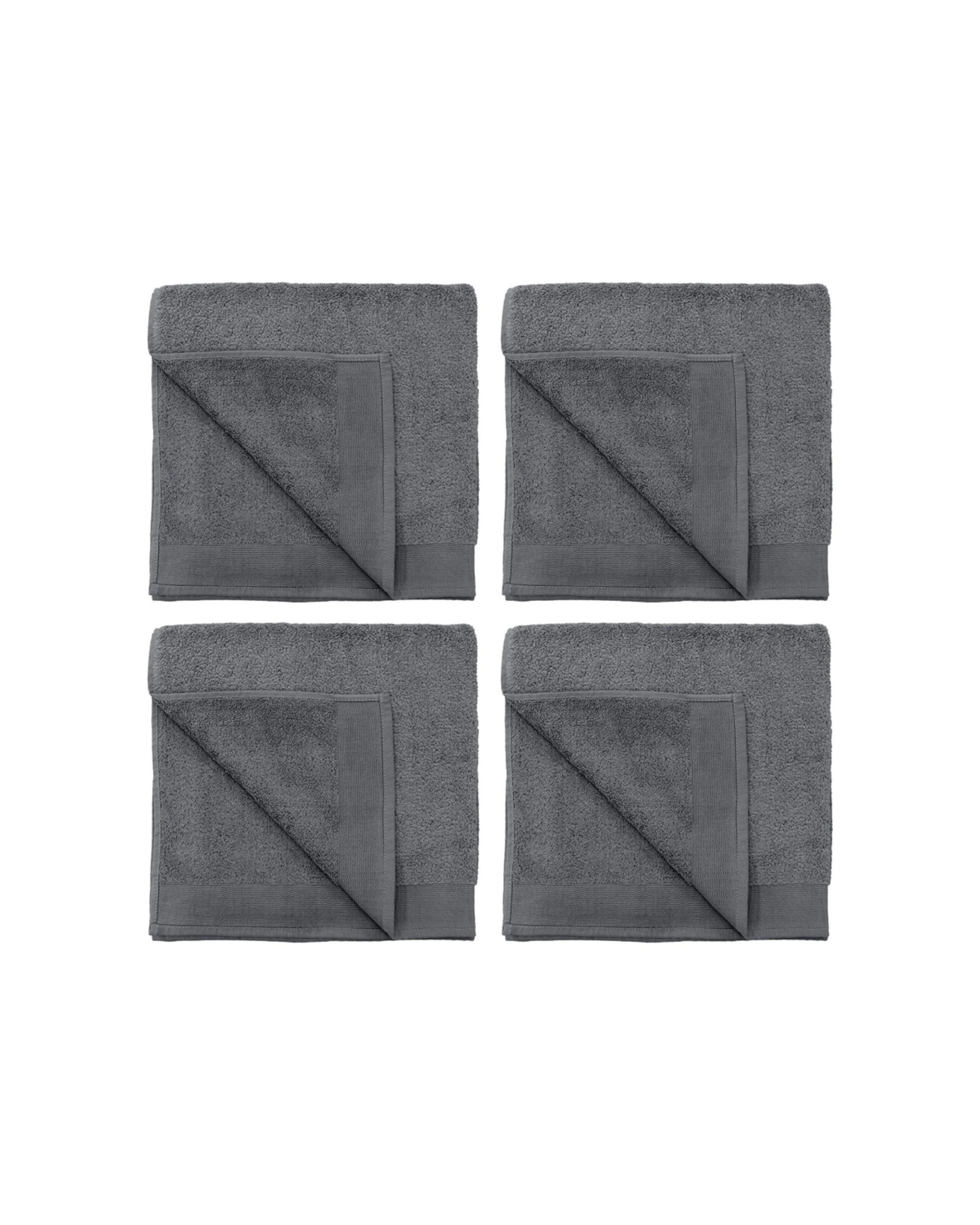 1 Bambury Elvire 600gsm Soft Absorbent Cotton Bath Towel 4PK 68x137cm - Grey, 1 of 4