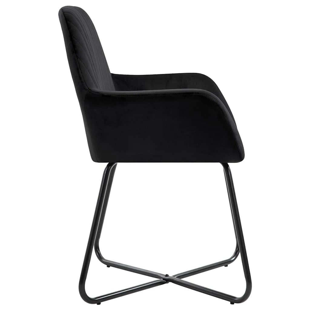 4 Vidaxl Dining Chairs 2 Pcs Velvet - Black, 4 of 8