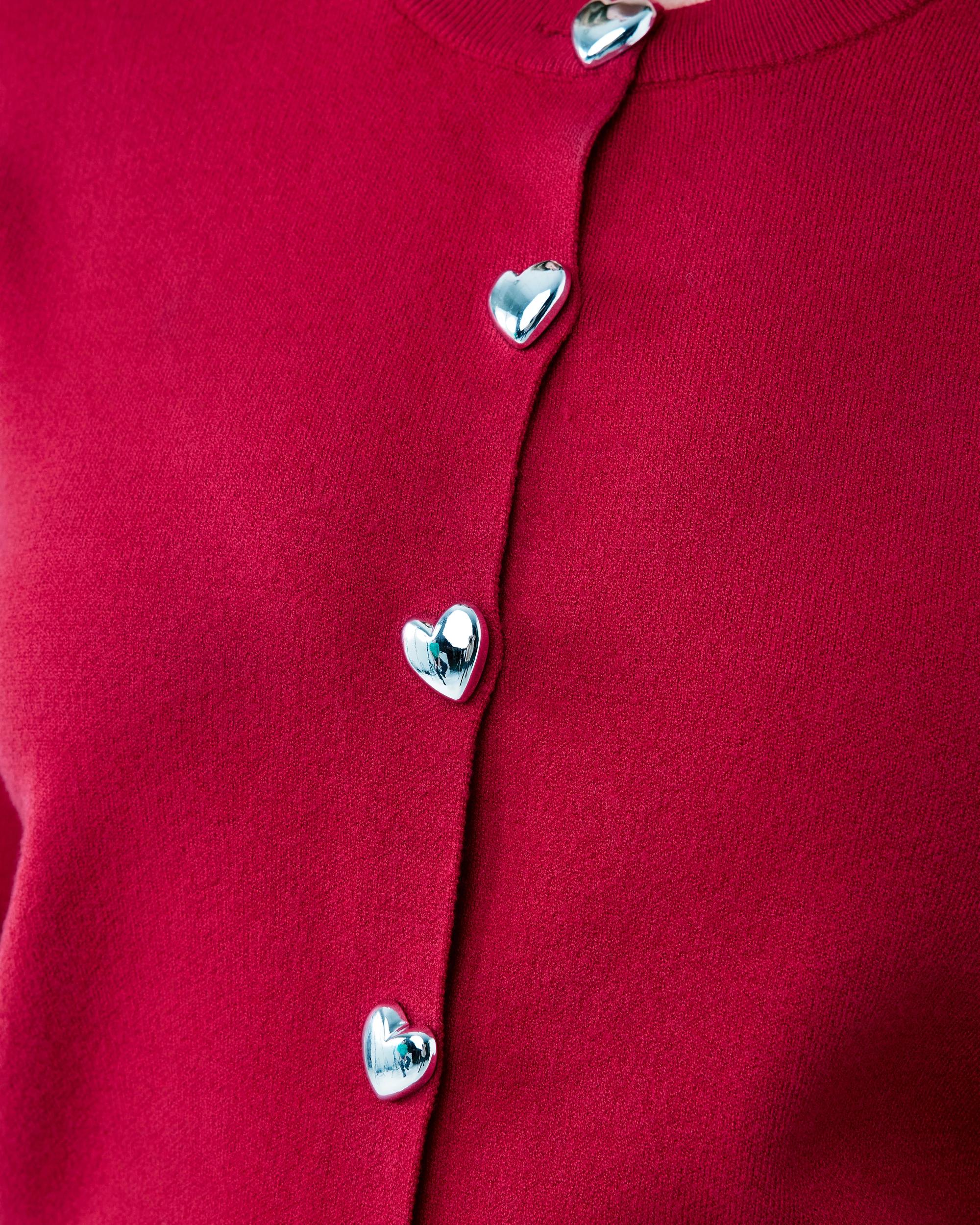 6 Compact Heart Cardigan Spice Red, 6 of 6