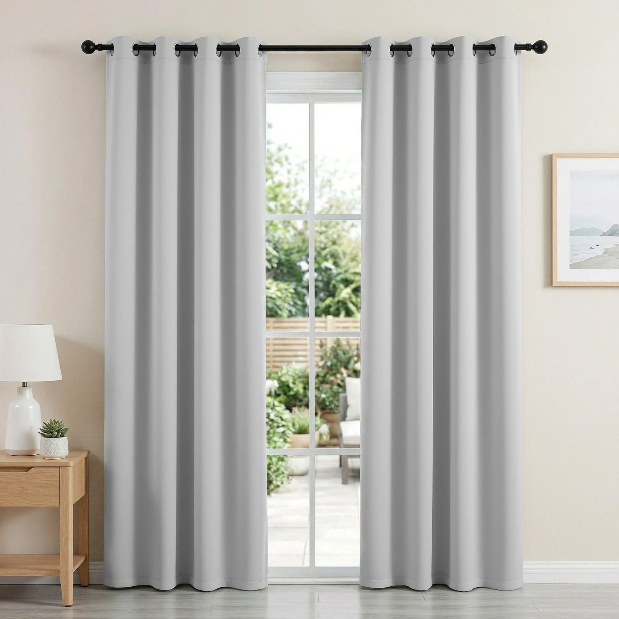 4 Artiss Blockout Curtains 2X 132x213cm Thermal Insulated Eyelet Drapes - Grey, 4 of 4