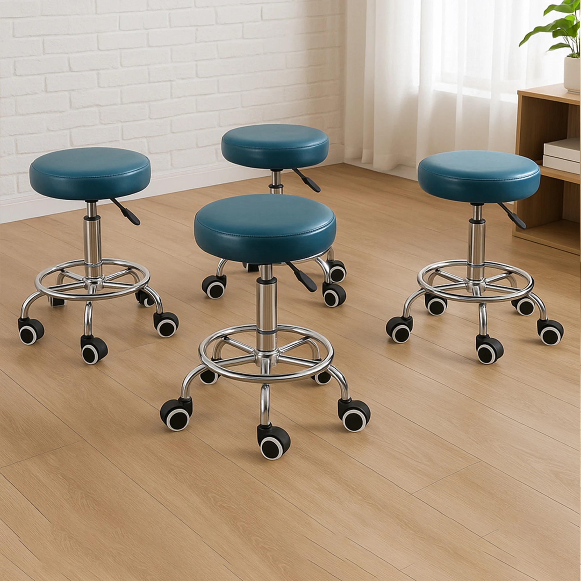 7 Levede 4x Swivel Bar Stools  Teal, 7 of 7