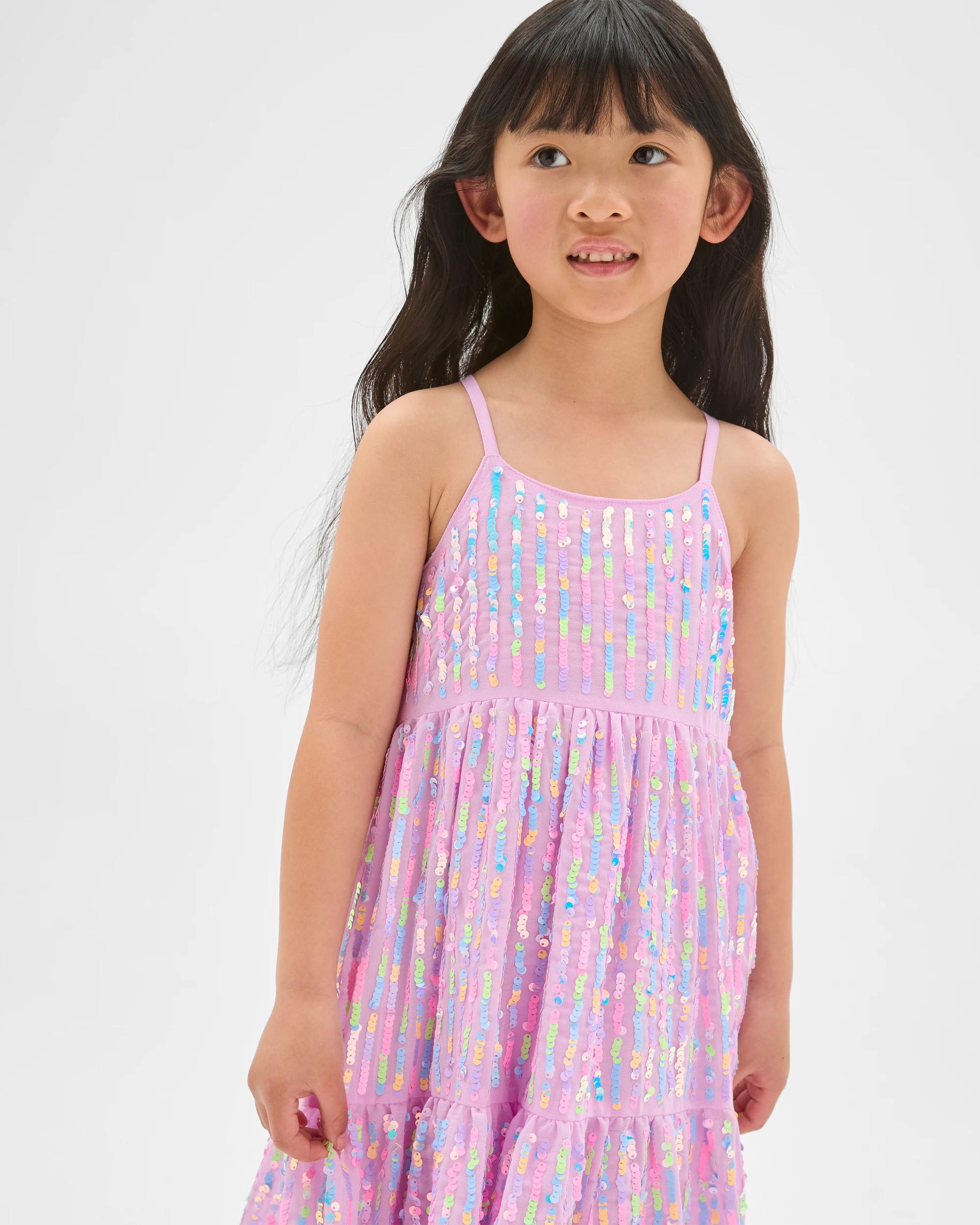 2 Target Kids Sequin Strappy Dress PURPLE, 2 of 6