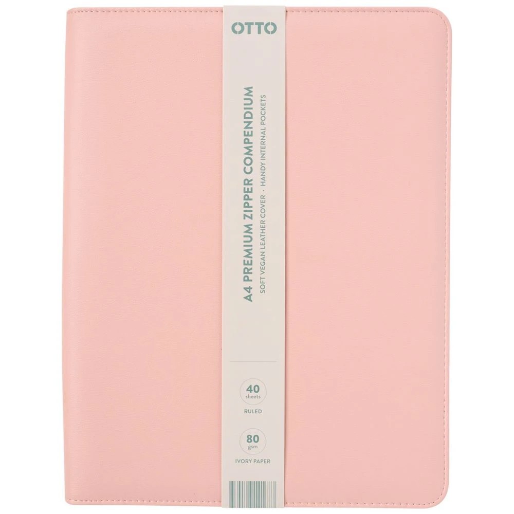 1 Otto A4 Zipper Compendium Pink, 1 of 3