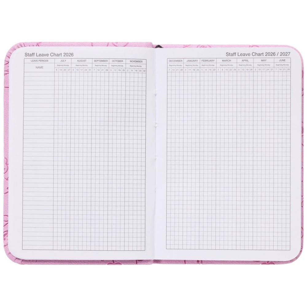 5 J.Burrows A7 Week-To-View Embossed Diary FY26/27 Pink, 5 of 6