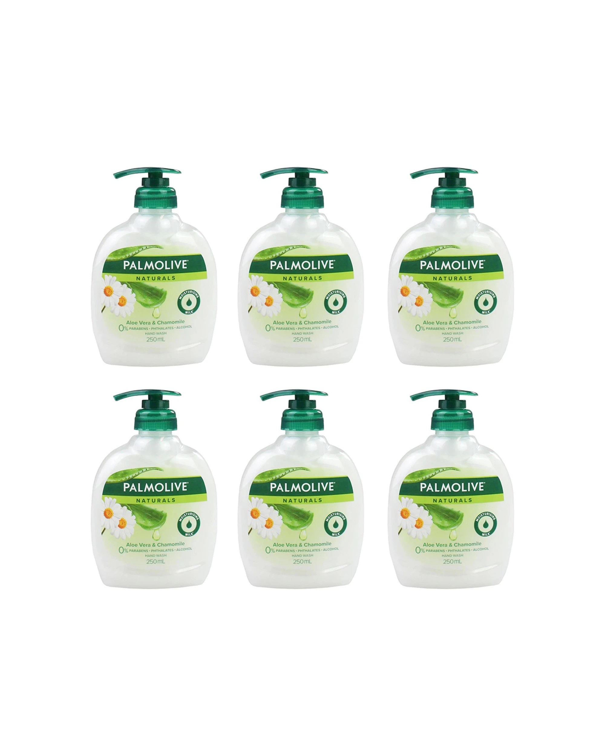 1 Palmolive 6PK 250ml Hand Wash Softening Aloe Vera & Chamomile Pump - Multi, 1 of 3
