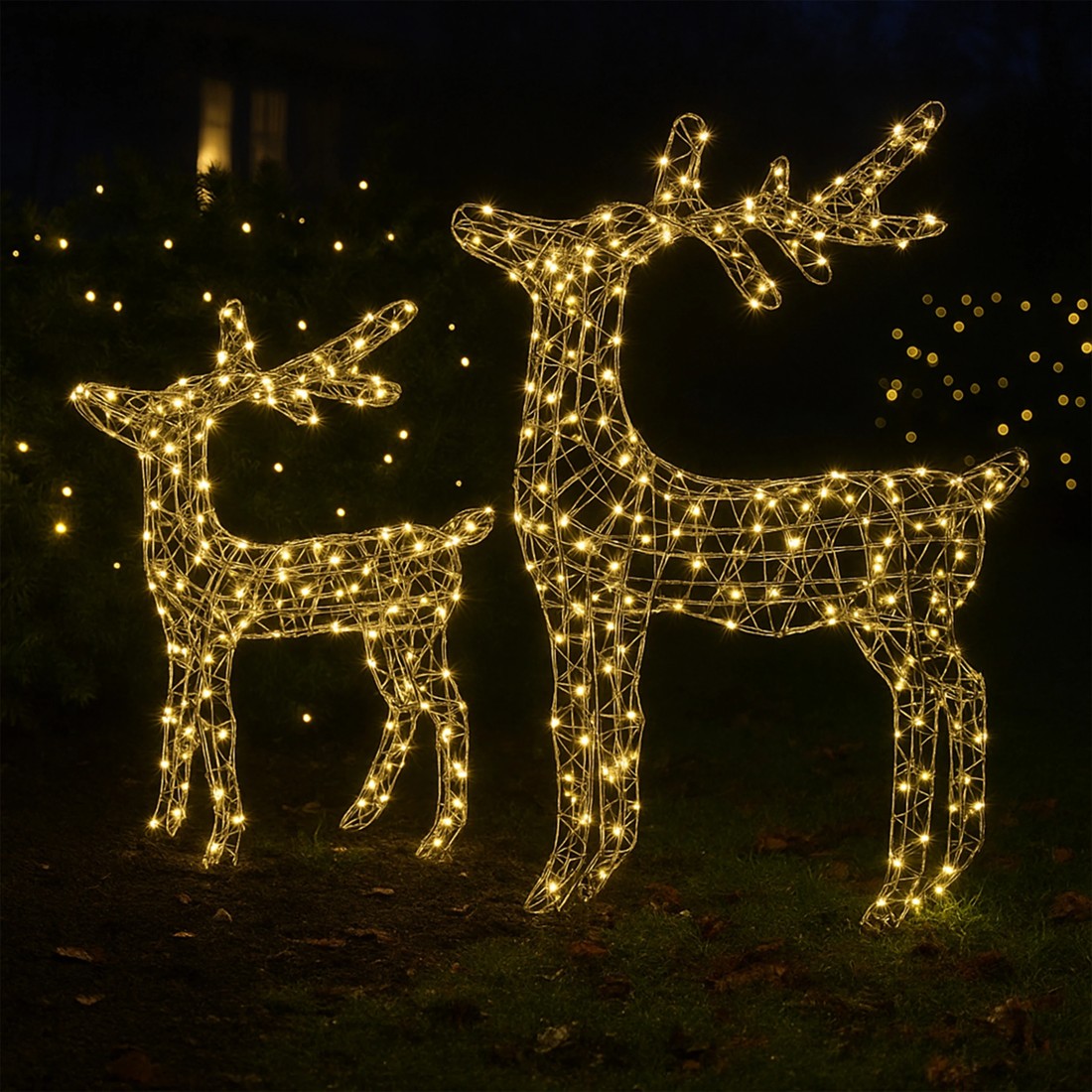 1 2 Pack Battery Operated LED Light Up Standing Reindeer, 1 of 6