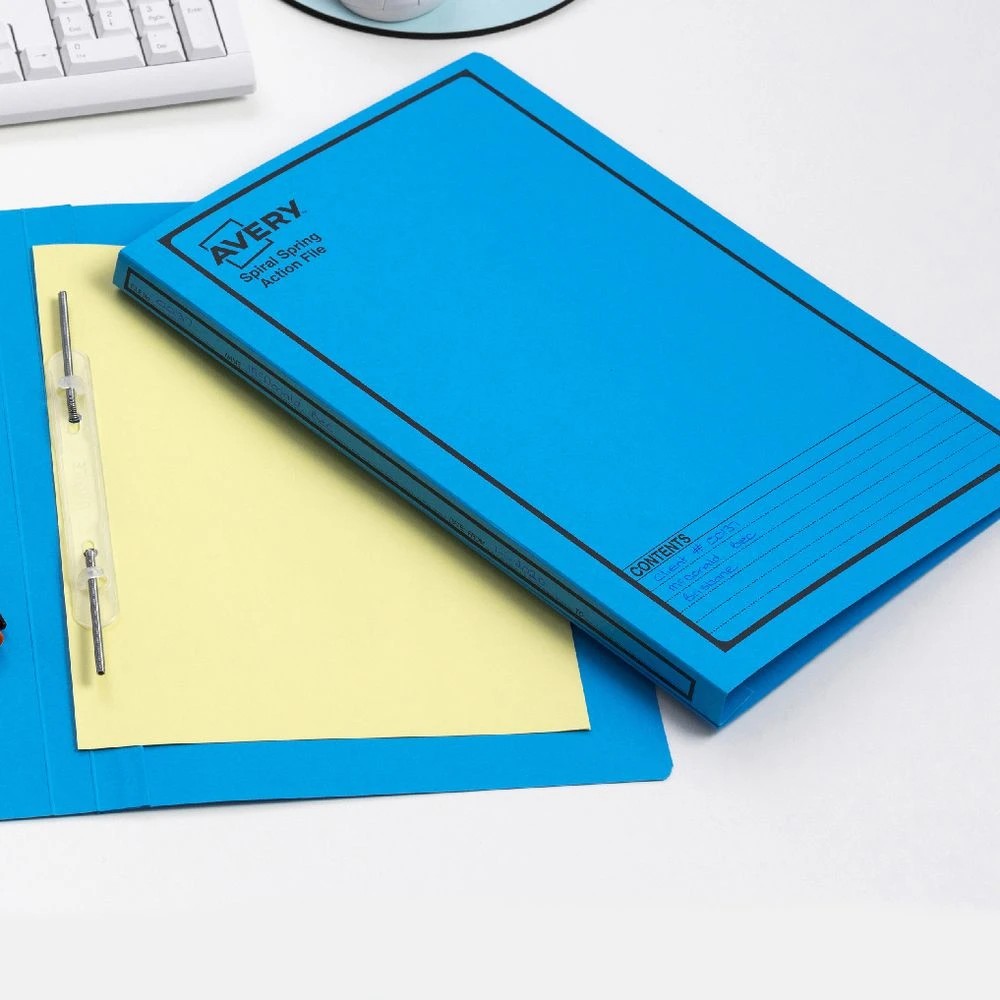 6 Avery Foolscap Spiral Spring File Blue, 6 of 6