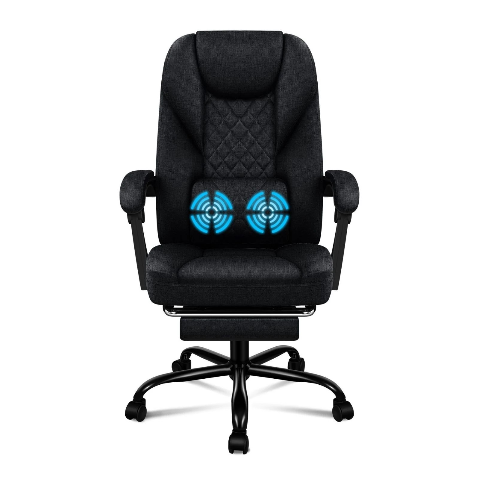 9 Alfordson Massage Office Chair Executive Recliner Gaming Computer Fabric Seat - Black, 9 of 10