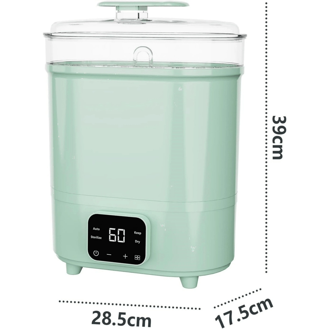 7 Advwin Baby Bottle Sterilizer, 4-in-1 Electric Steam Bottle Steriliser, Universal Fit For All Baby Items, Green, 7 of 8