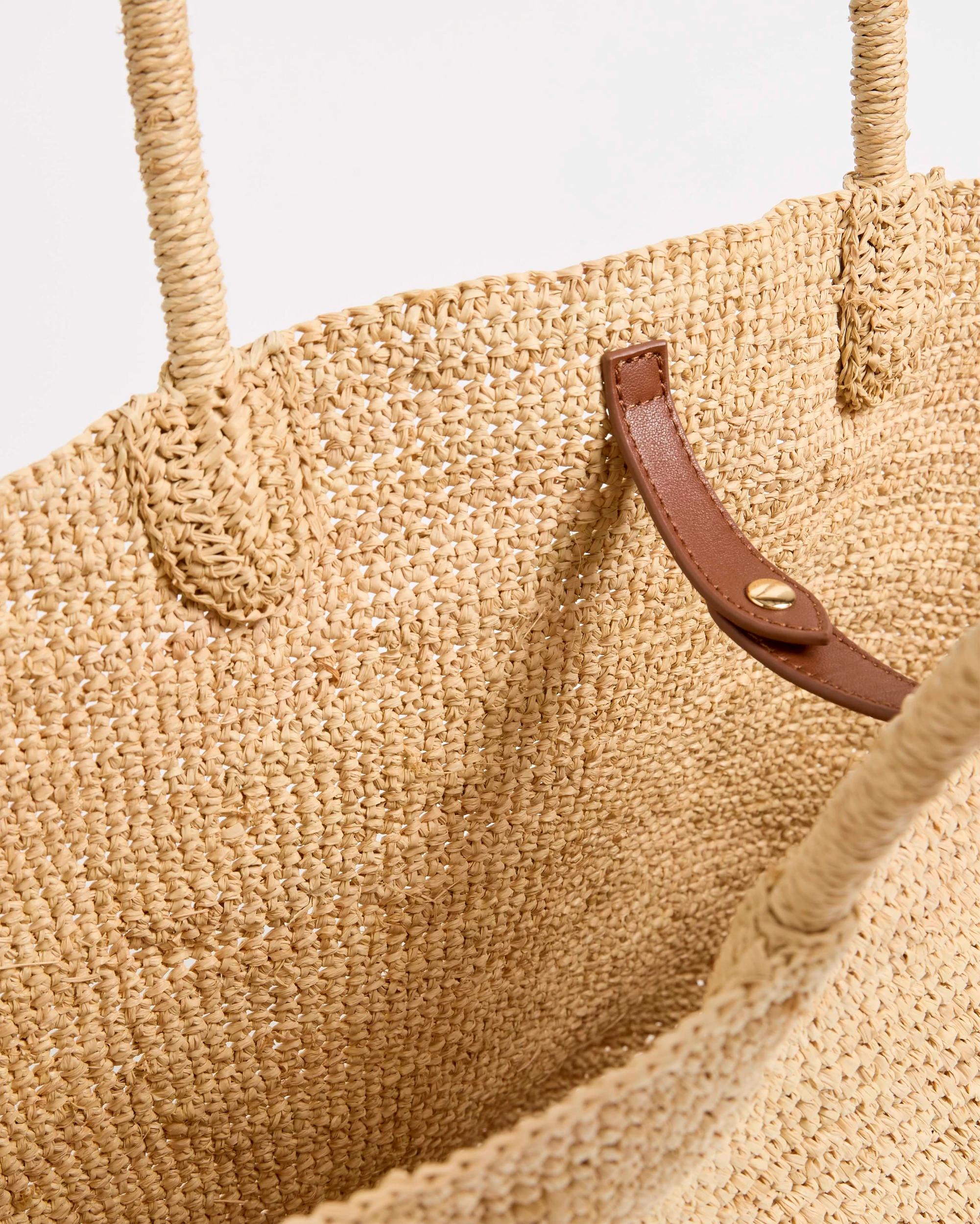 Target Woman Raffia Straw Basket Tote Bag - Kmart