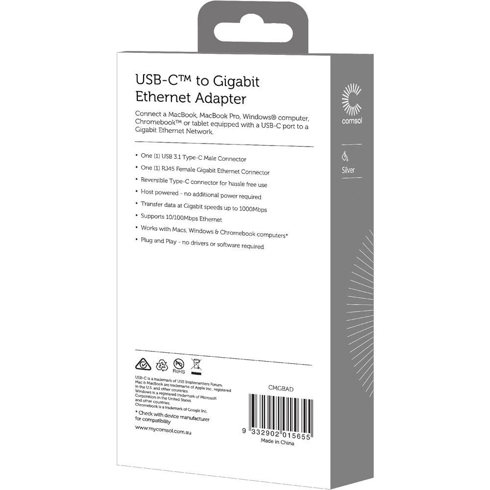2 Comsol USB-C to Gigabit Ethernet Adaptor, 2 of 3